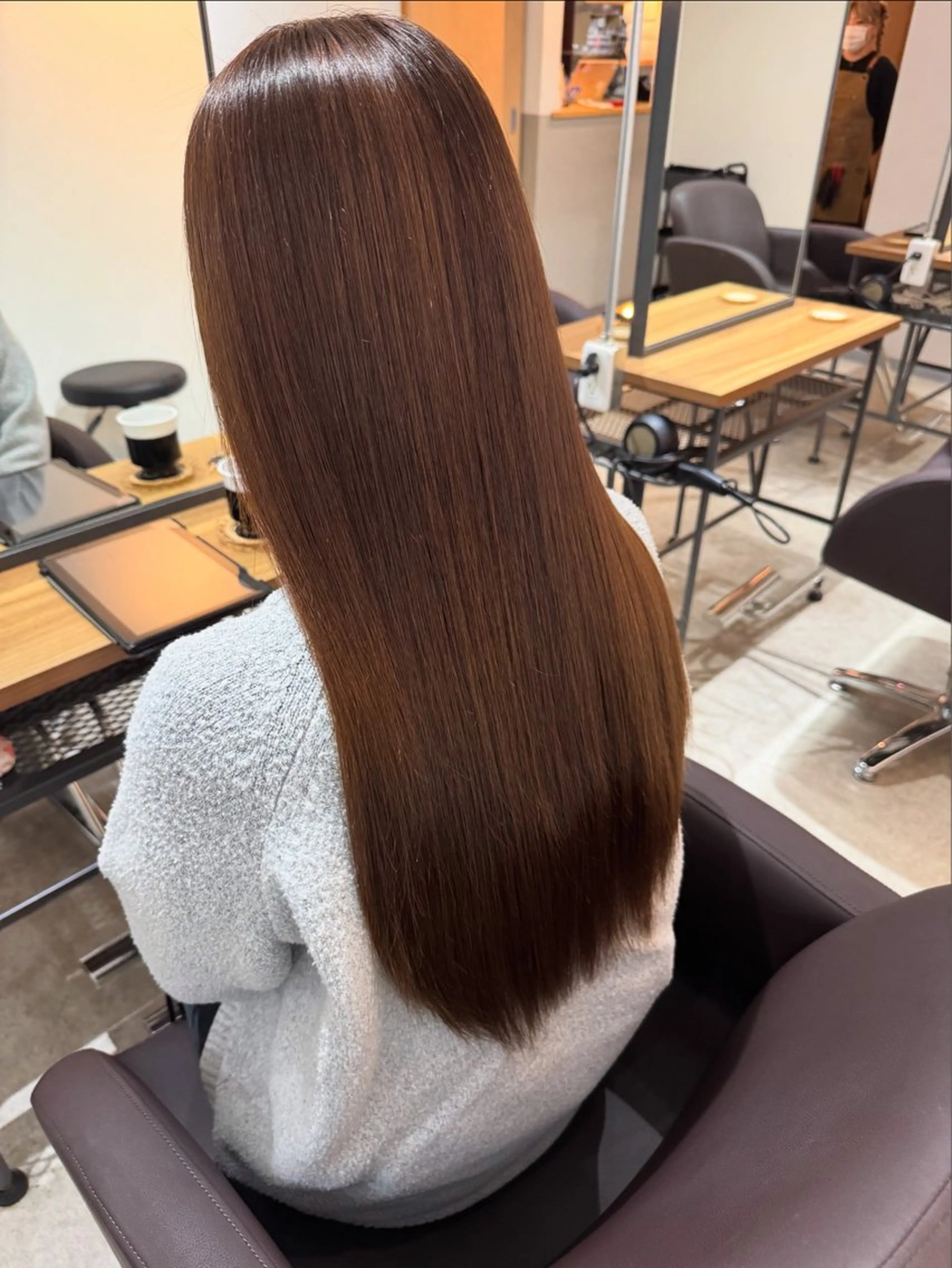 ロング ボブ 韓国風ヘア レイヤーカット ロング 縮毛矯正 縮毛矯正 トリートメント ✨髪質改善美髪矯正✨ ボブ/韓国レイヤー✨のヘアスタイル