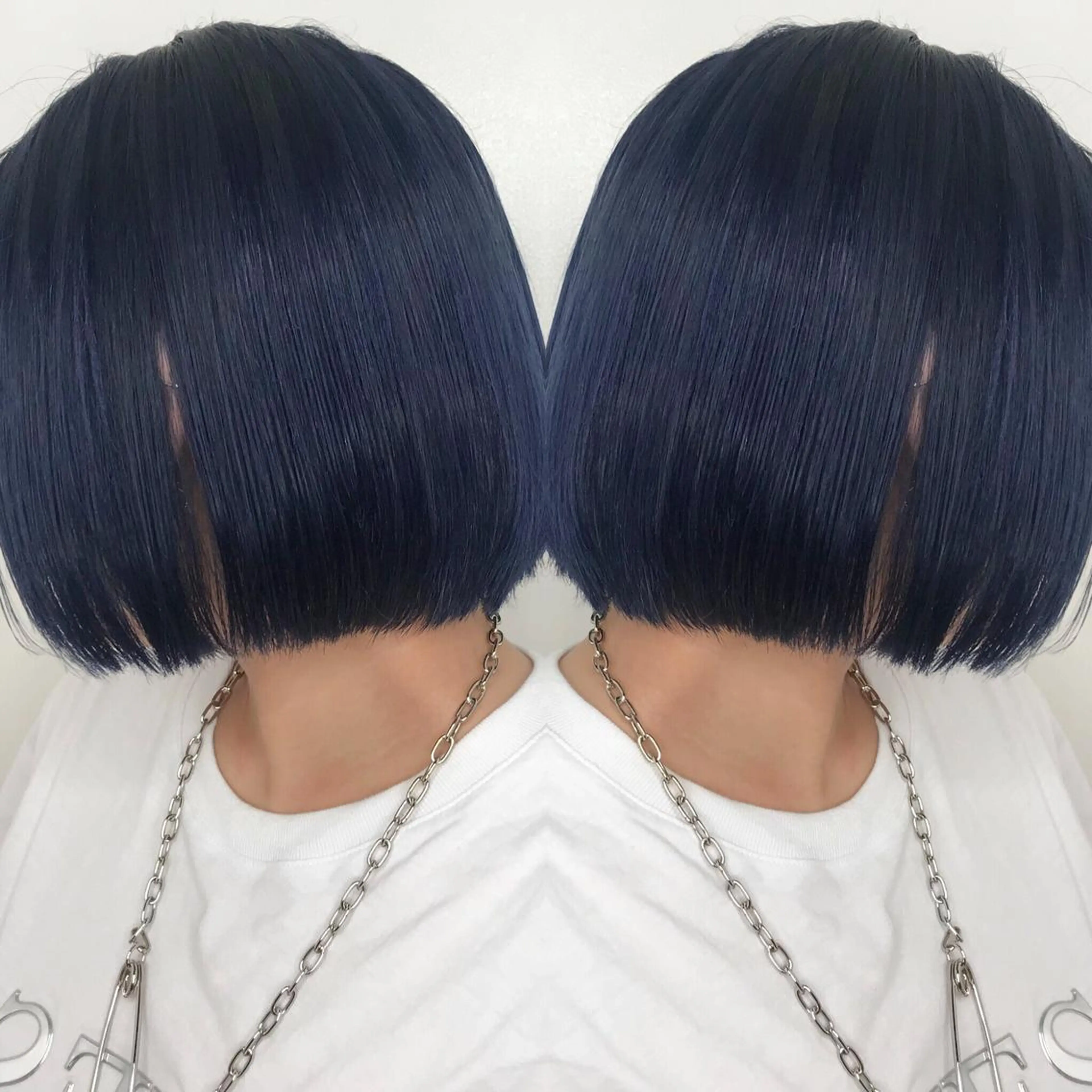 ショート カラー ブリーチ ネイビーカラー 竹内啓太 ボブのヘアスタイル