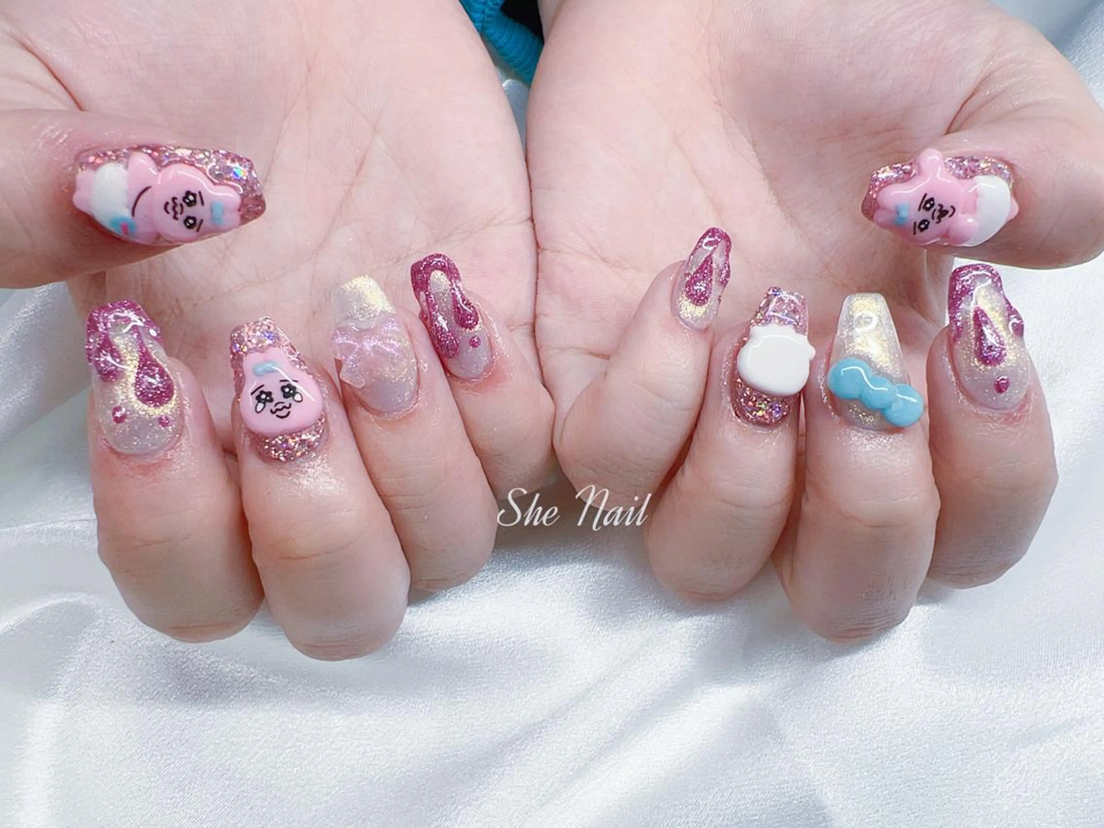 ネイル チークネイル 長さ出し マグネットネイル 持ち込み ワンカラーネイル She   Nail所属・ISA_ BELLAのネイルデザイン