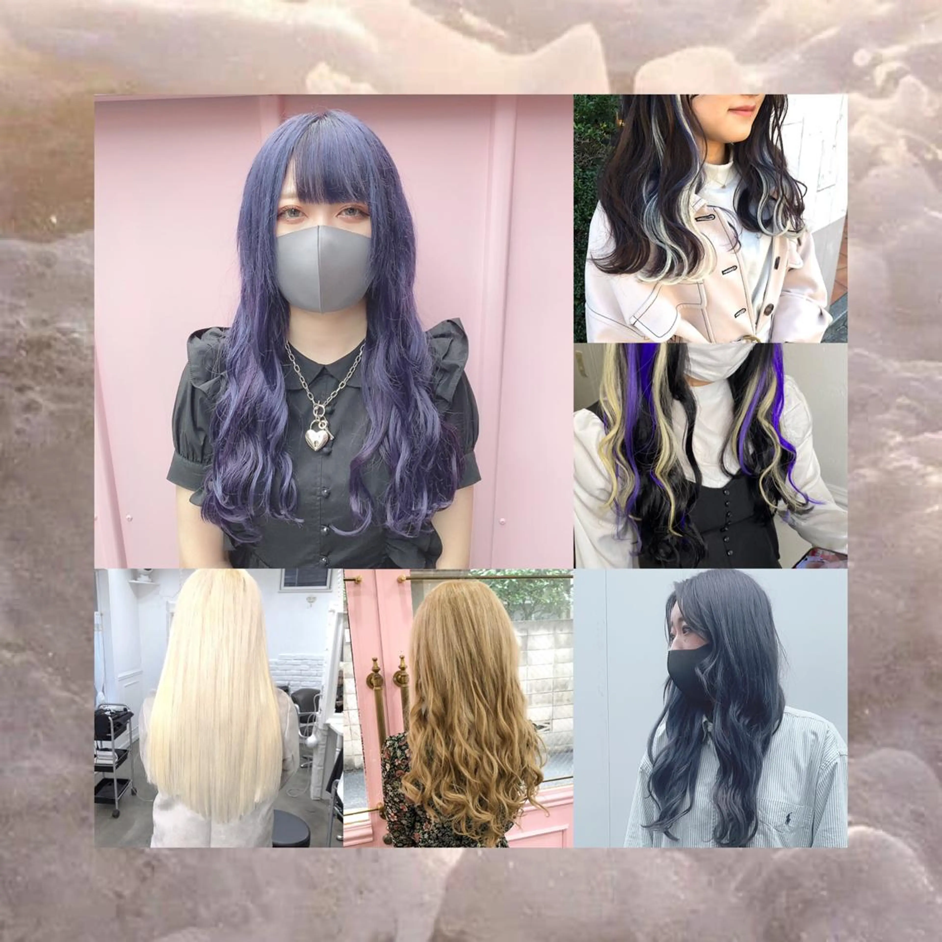 ロング カラー ヘアアレンジ 寒色アイドルカラー JUNOチナツのヘアスタイル