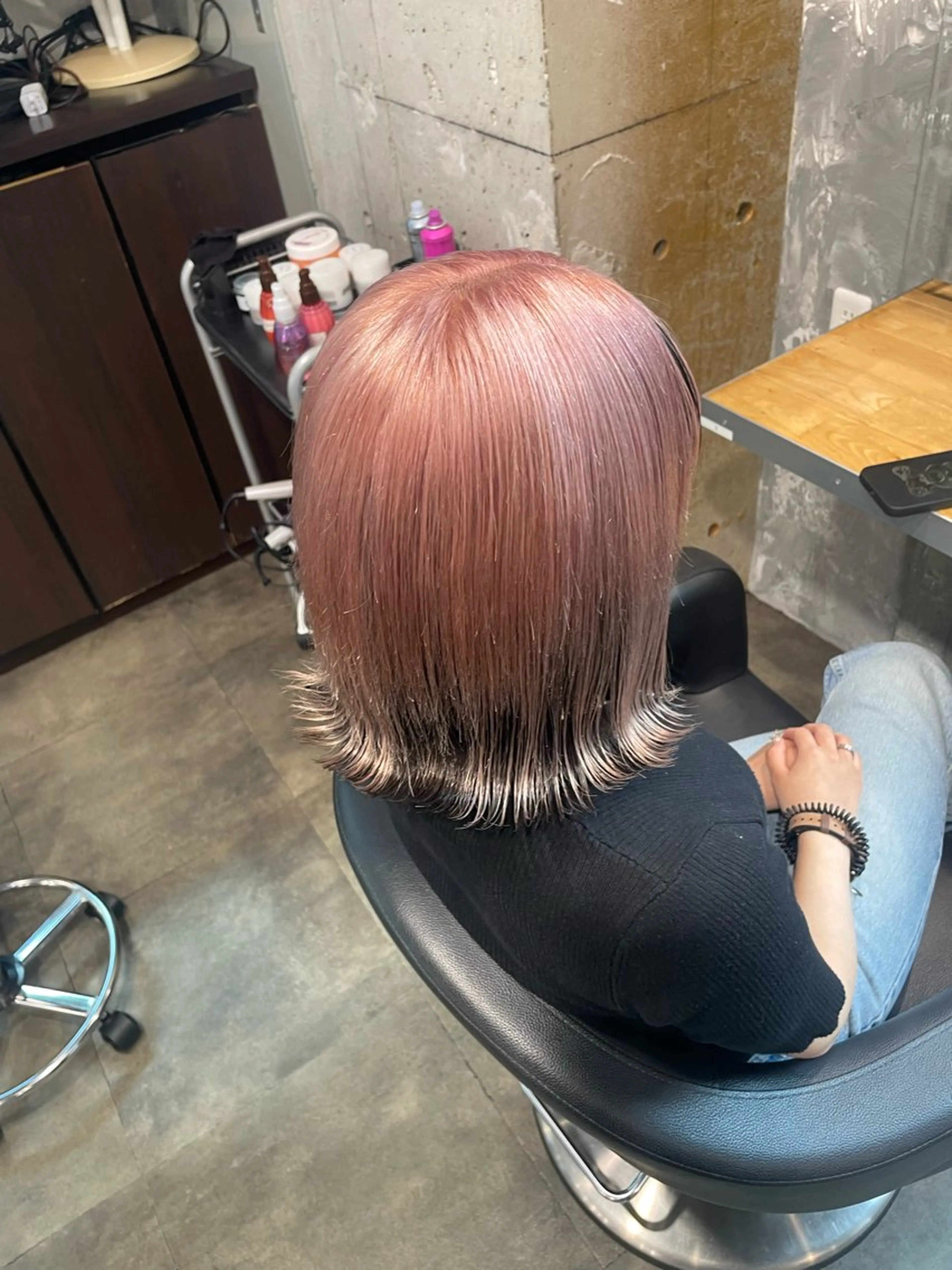 ミディアム カラー ヘアカラー ハイトーンブロンド 横浜💞ミオのヘアスタイル