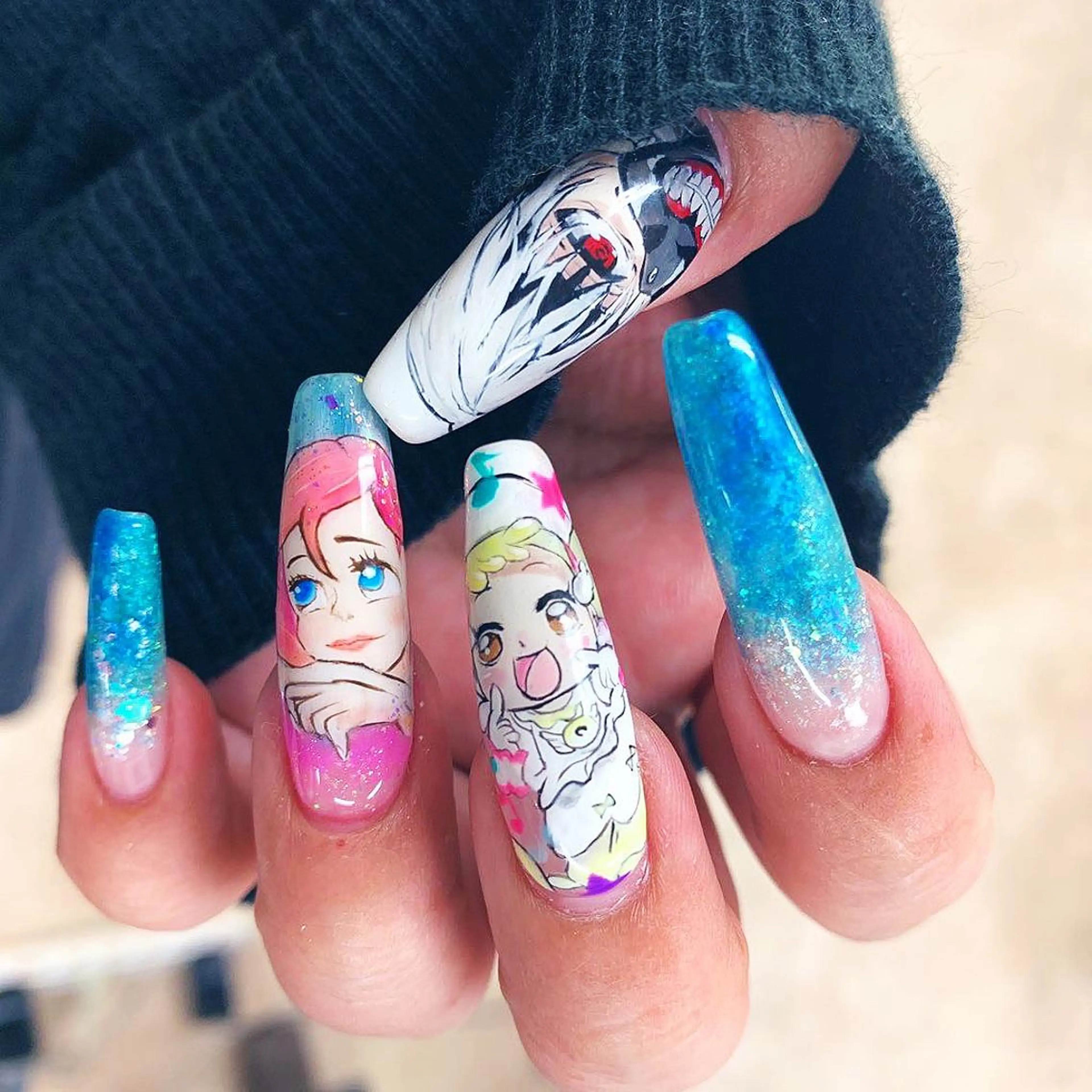 ロング ネイル ハンドネイル cho nailのネイルデザイン