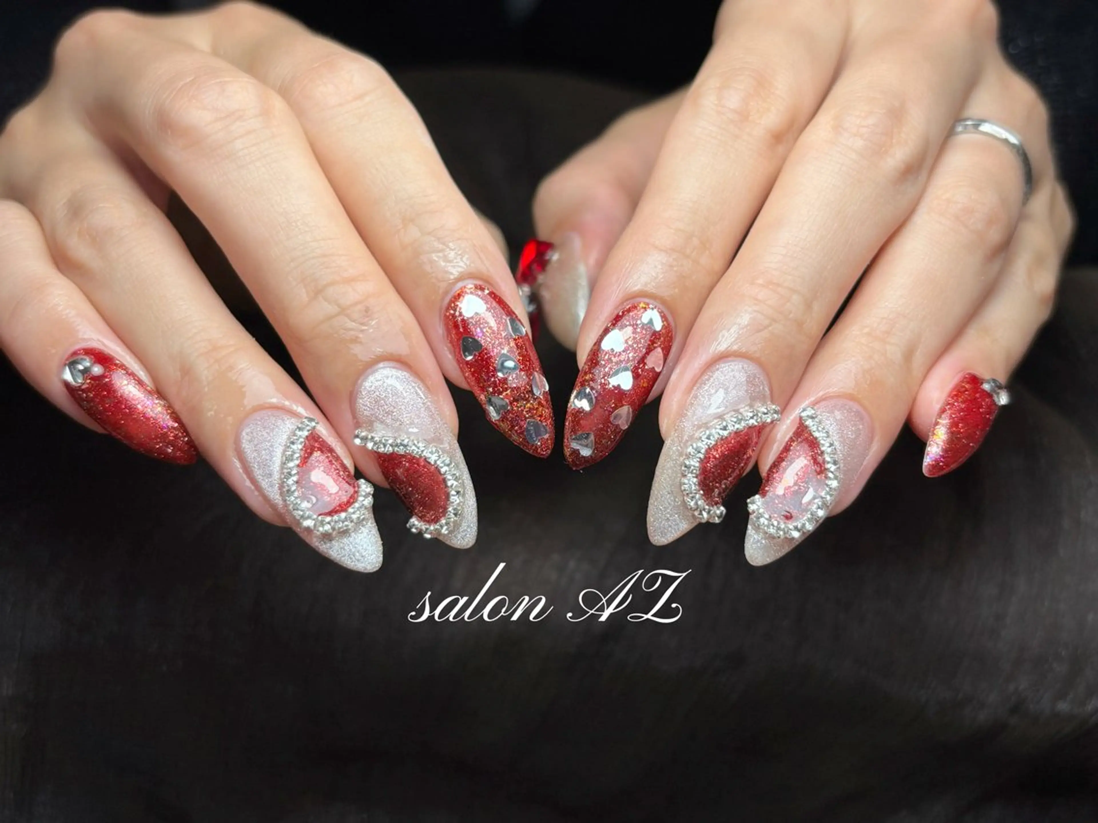 ネイル 長さ出し フットネイル フレンチネイル マグネットネイル 持ち込み ハンドネイル salonAZ トップネイリストのネイルデザイン