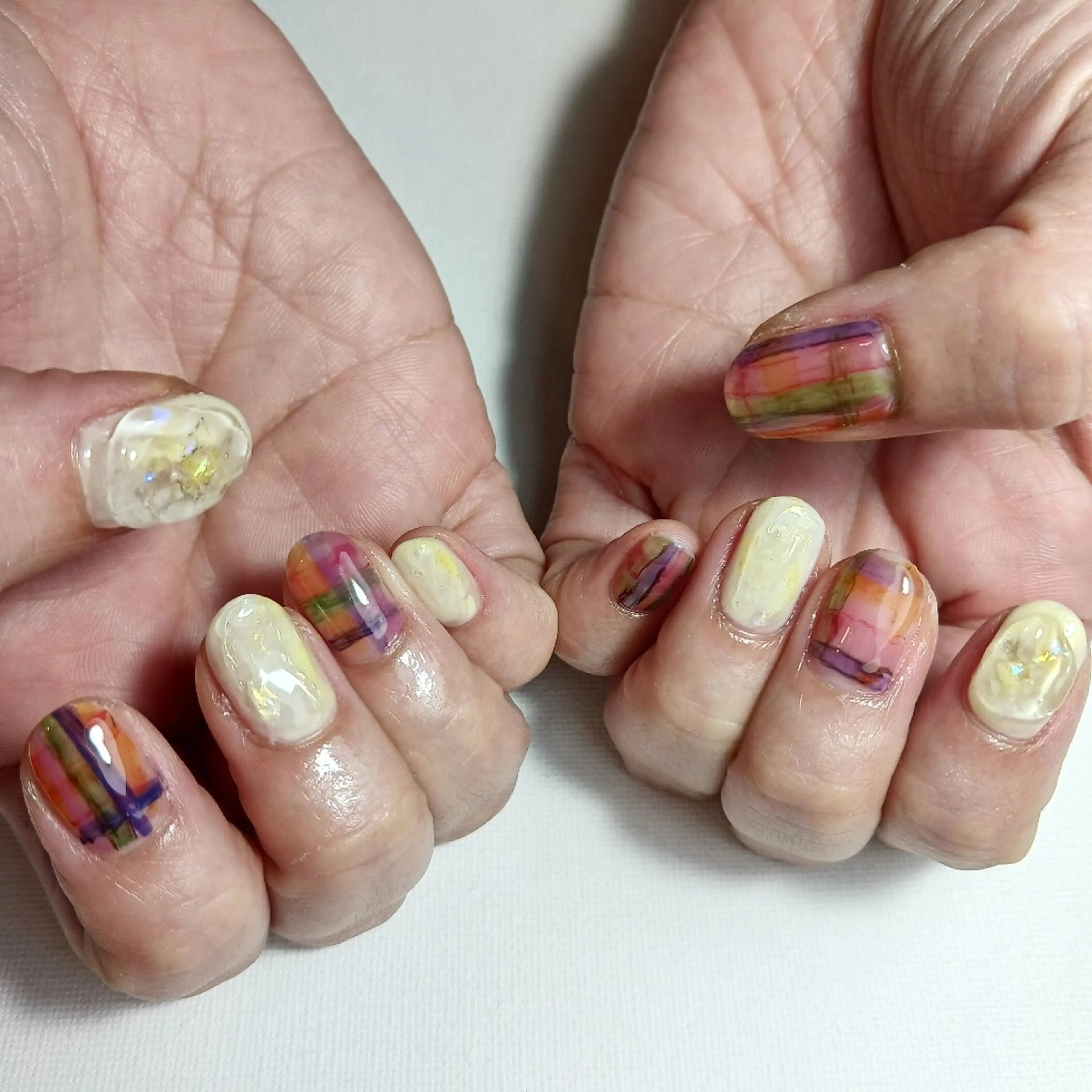 ネイル ジェルネイル 持ち込み ショートネイル 春ネイル ハンドネイル nanakonail /持込みデザイン専門のネイルデザイン