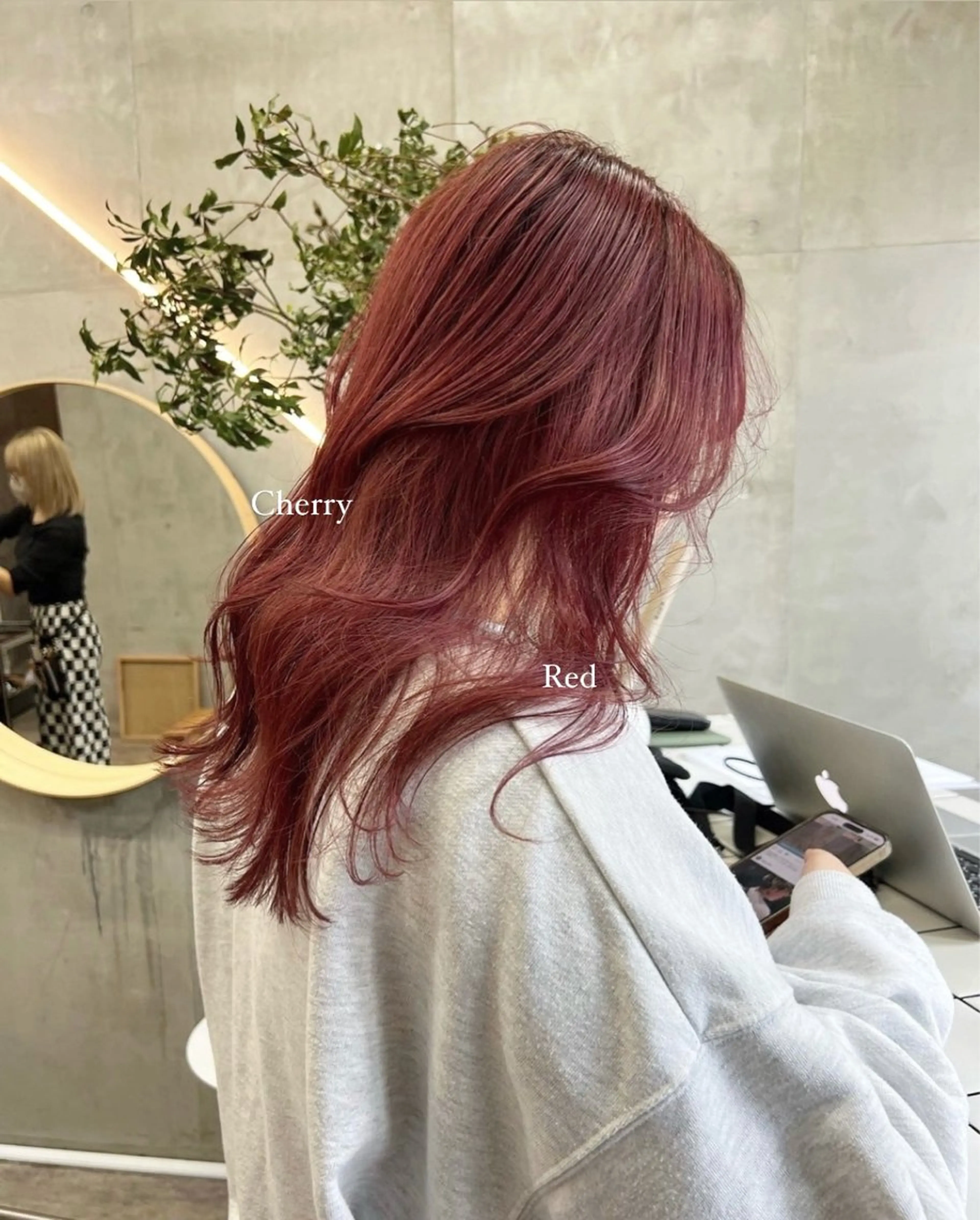 セミロング 顔周りカット ヘアカラー SALT WATER所属・🫐 𝐌𝐚𝐨 🫐ボブモデル募集のヘアスタイル