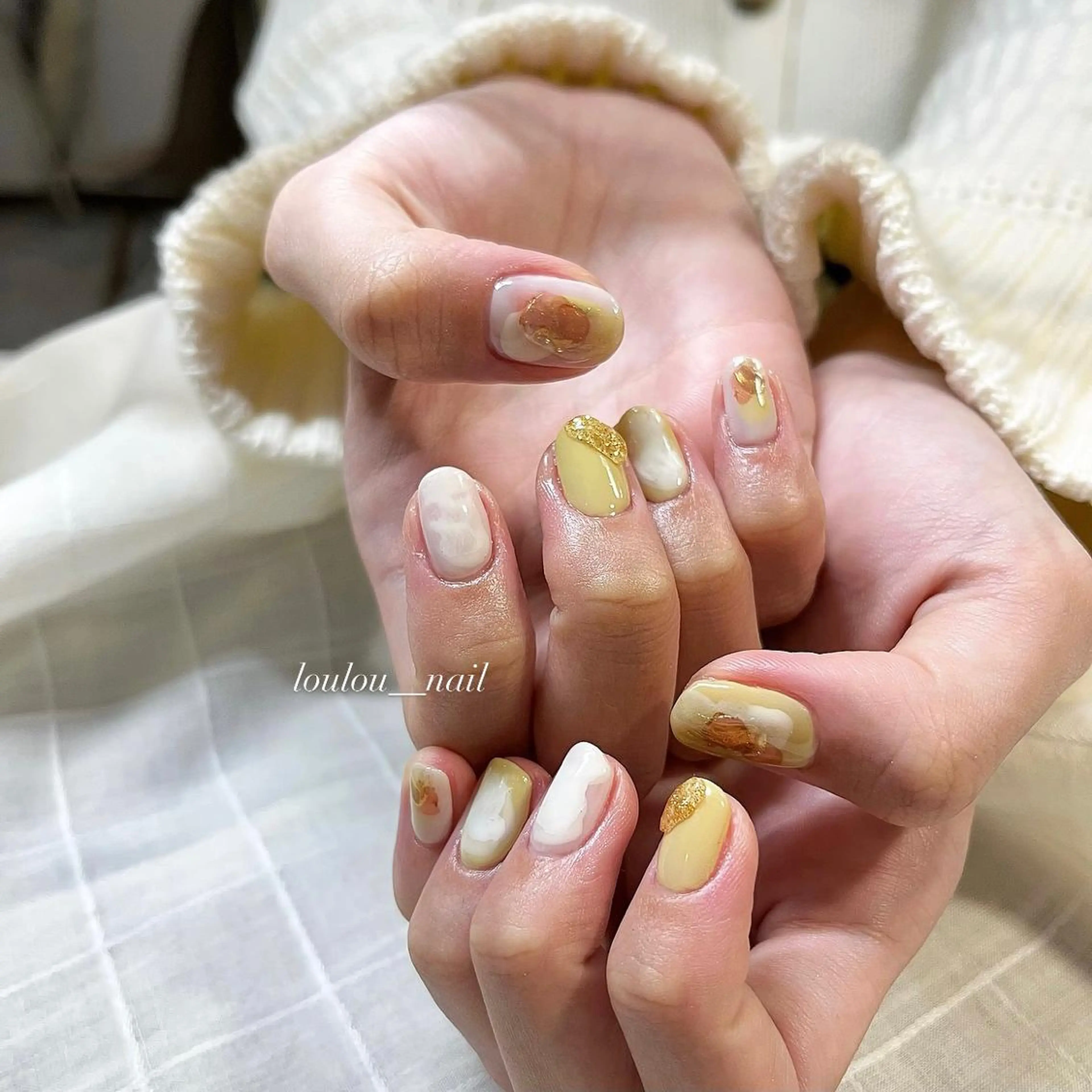 ネイル ジェルネイル グリーン 春ネイル loulou _nail所属・葛西 知佳のネイルデザイン