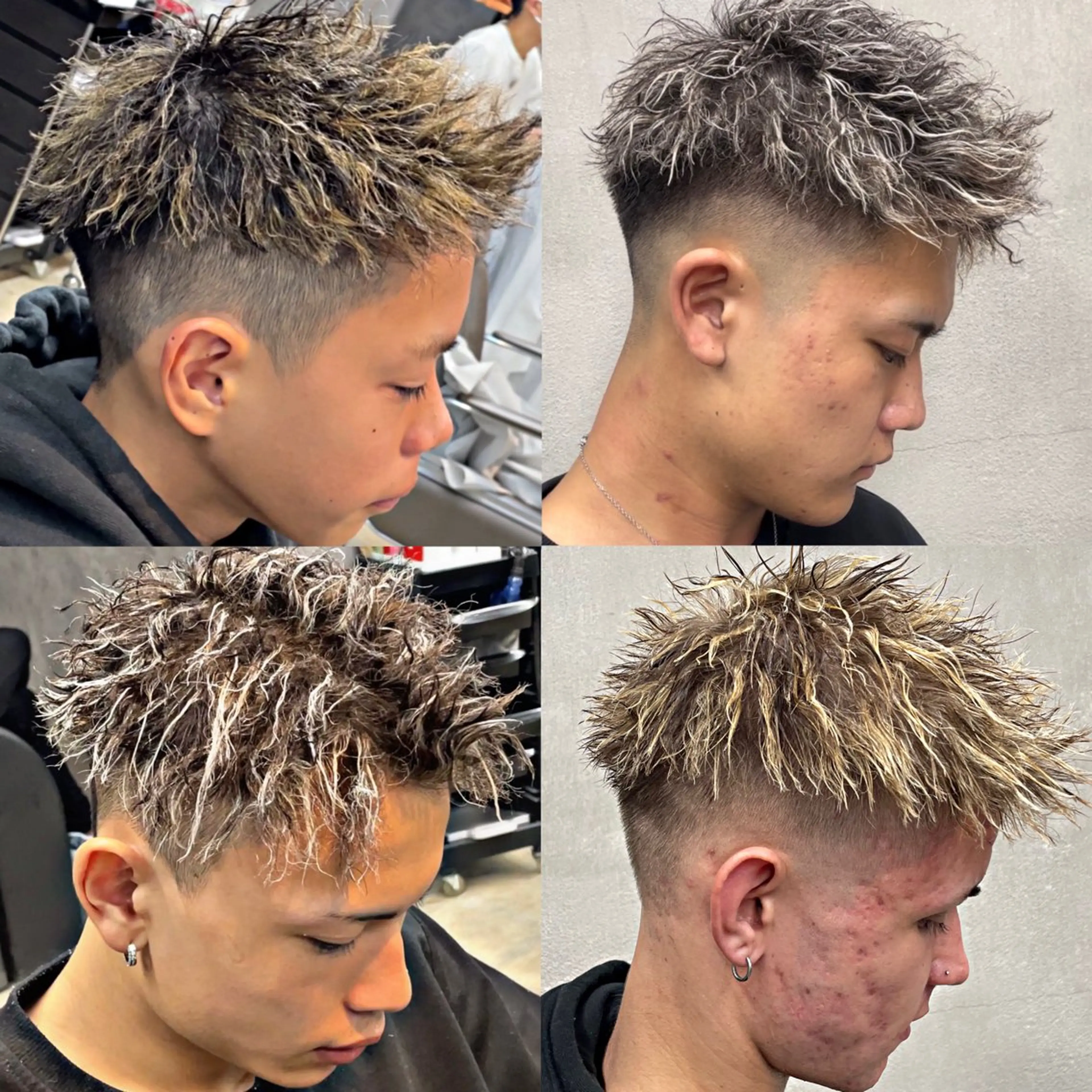 ショート カラー パーマ メンズ 💈メッシュパーマ 特化💈ユウマ💈のヘアスタイル