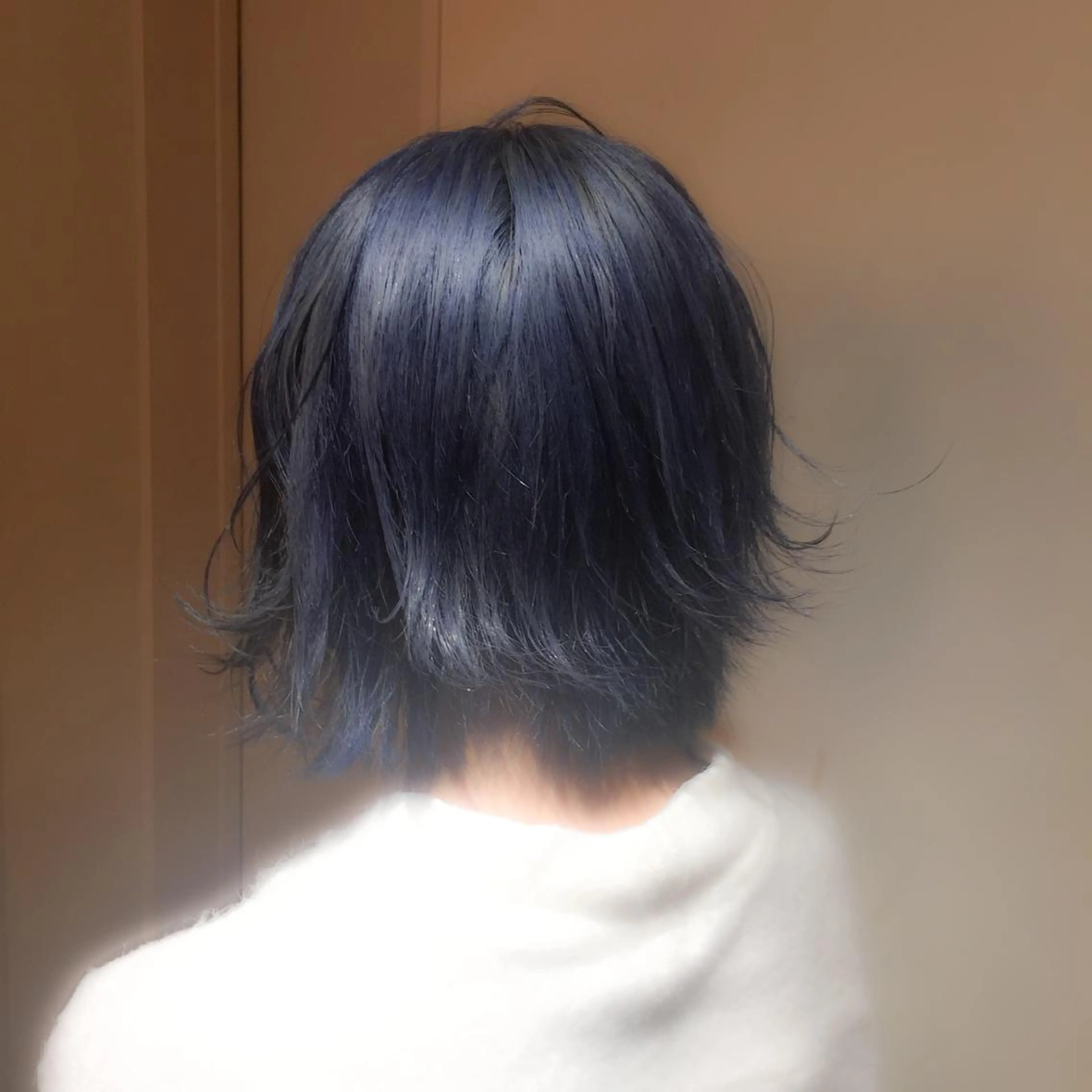 ミディアム カラー アディクシーカラー ブルーカラー ネイビーカラー ホワイト&レイヤーカ ットエクステ長畠俊輔のヘアスタイル