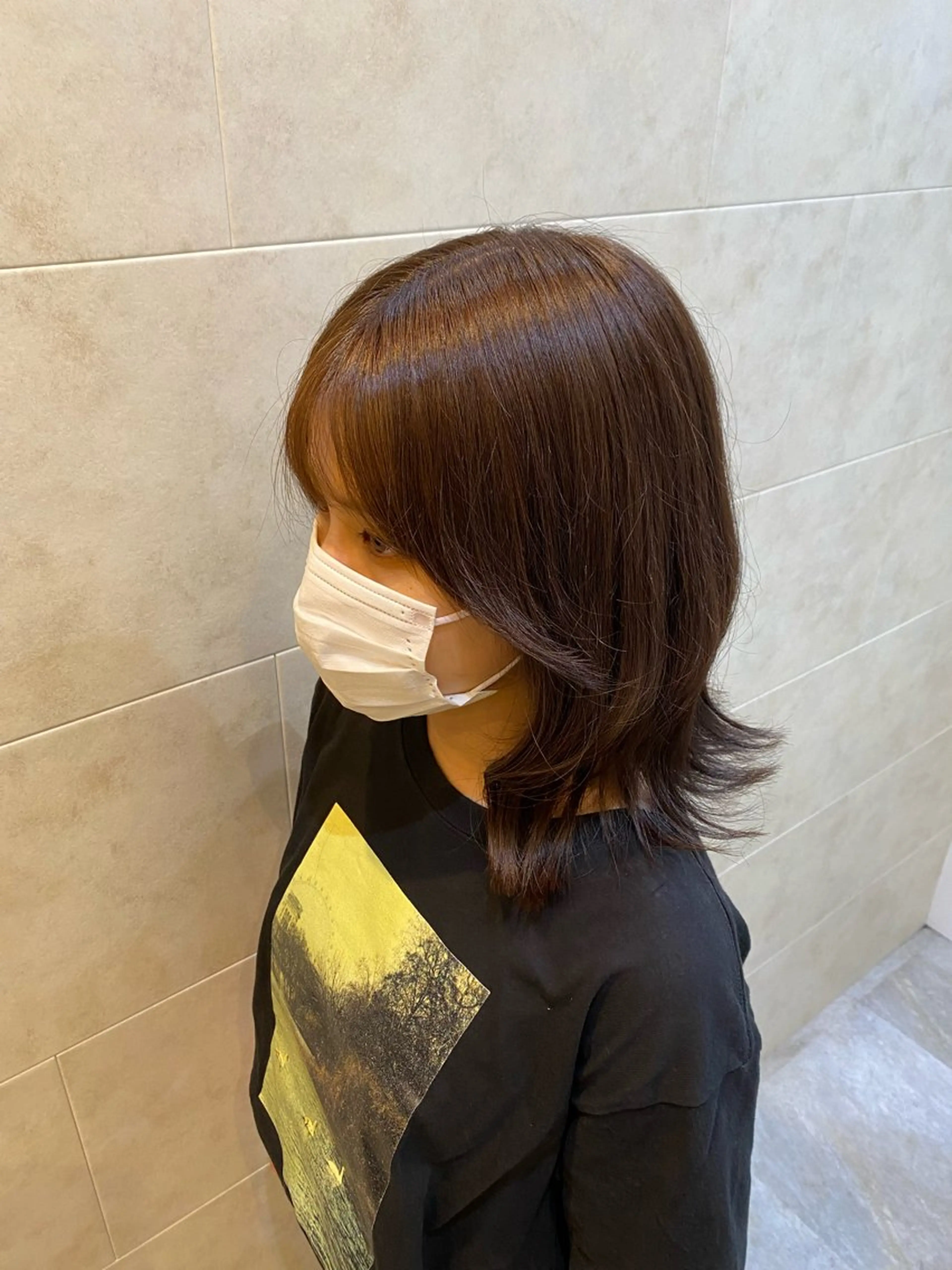 ミディアム カラー カット ヘアカラー トリートメント 【髪質改善　艶髪】 布川　莉穂のヘアスタイル