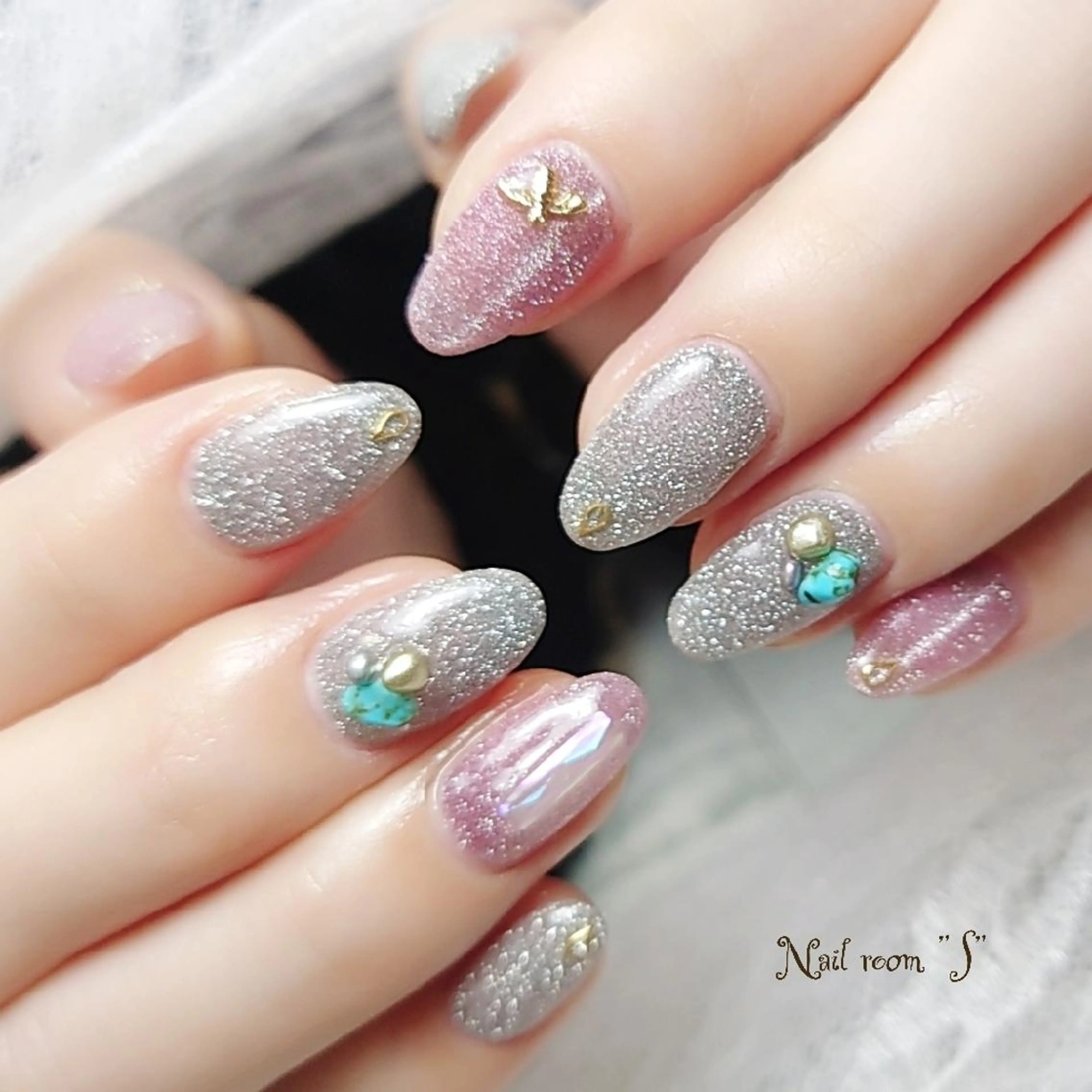 ネイル フラッシュネイル フラッシュマグ キラキラネイル マグネットネイル Nail room  "S"  SAKAIのネイルデザイン