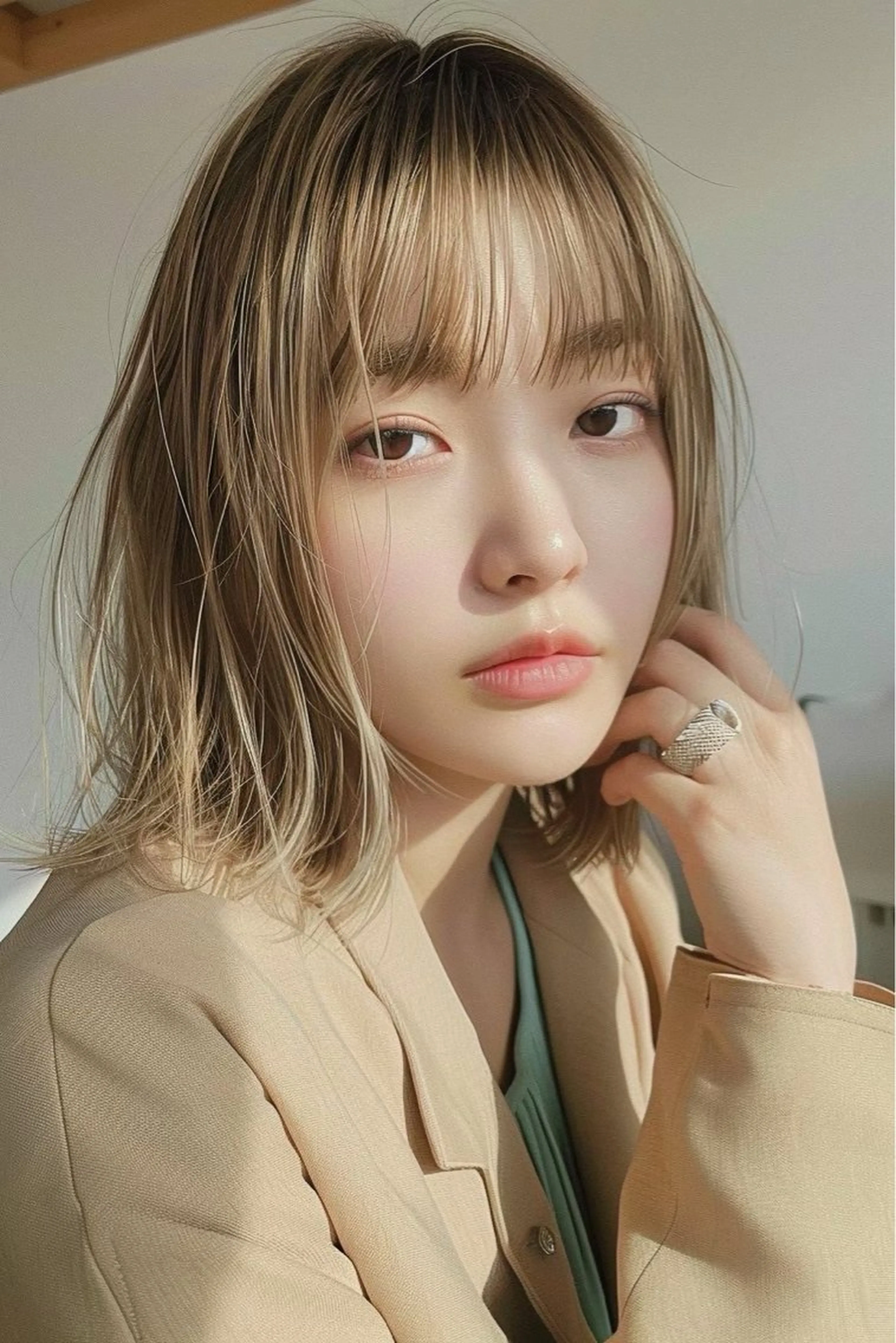 セミロング カラー カット ヘアカラー トリートメント 最新ケアカラー 髪質改善/YUTOのヘアスタイル