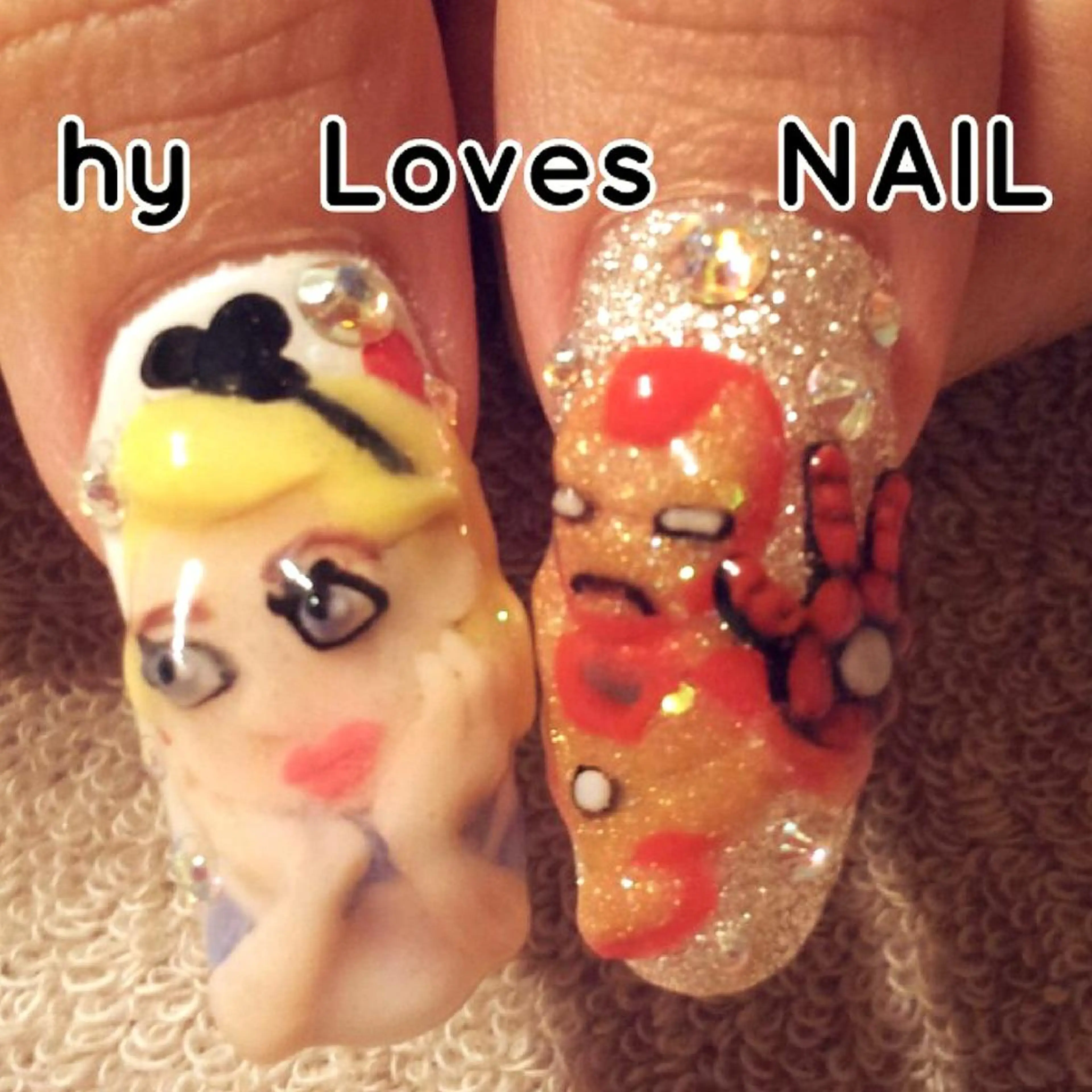 ネイル ジェルネイル ロングネイル ストーンネイル ハンドネイル よしだ ひろきのネイルデザイン