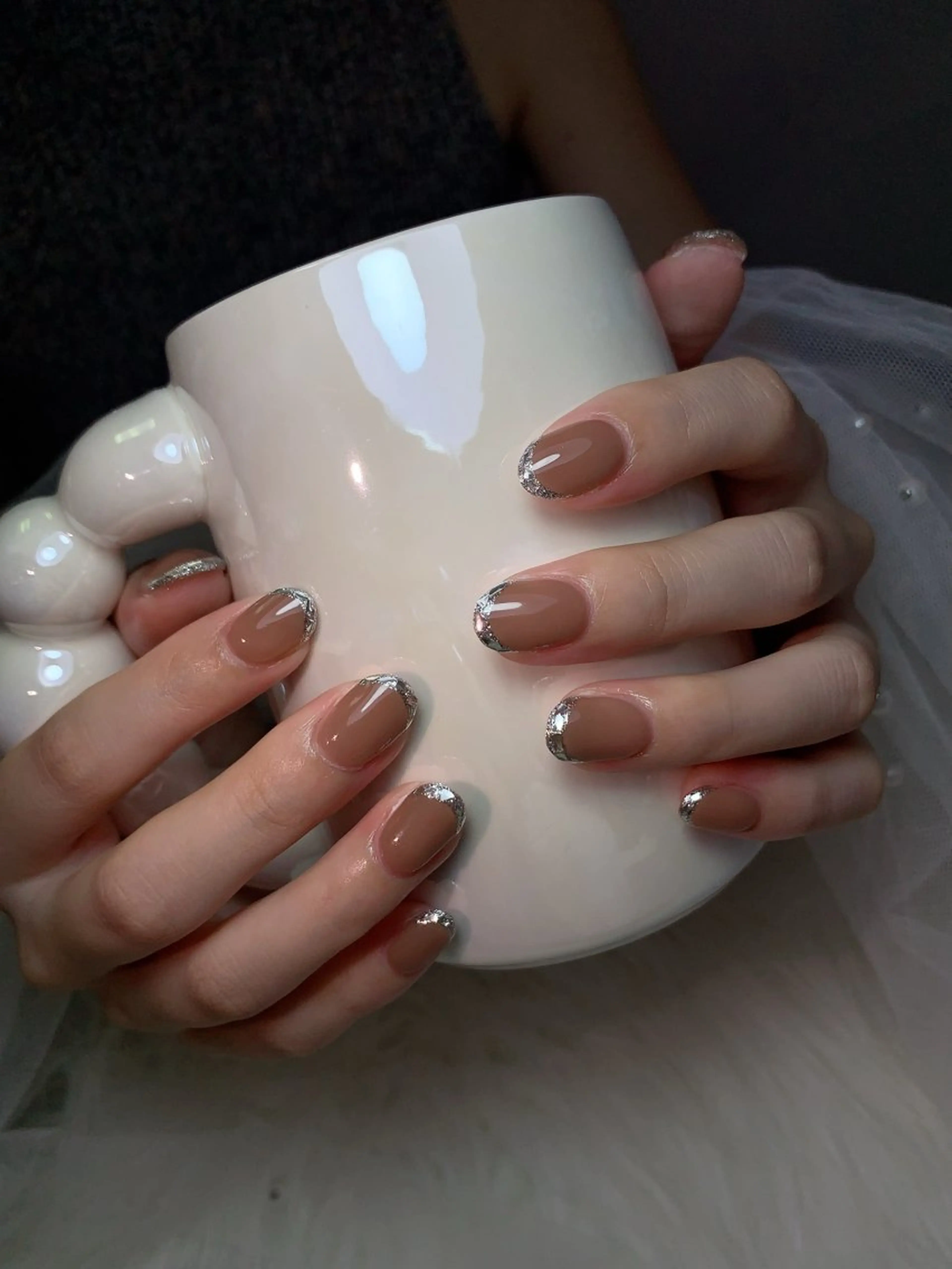 ネイル フレンチネイル ガラスフレンチ 高橋 ユキのネイルデザイン