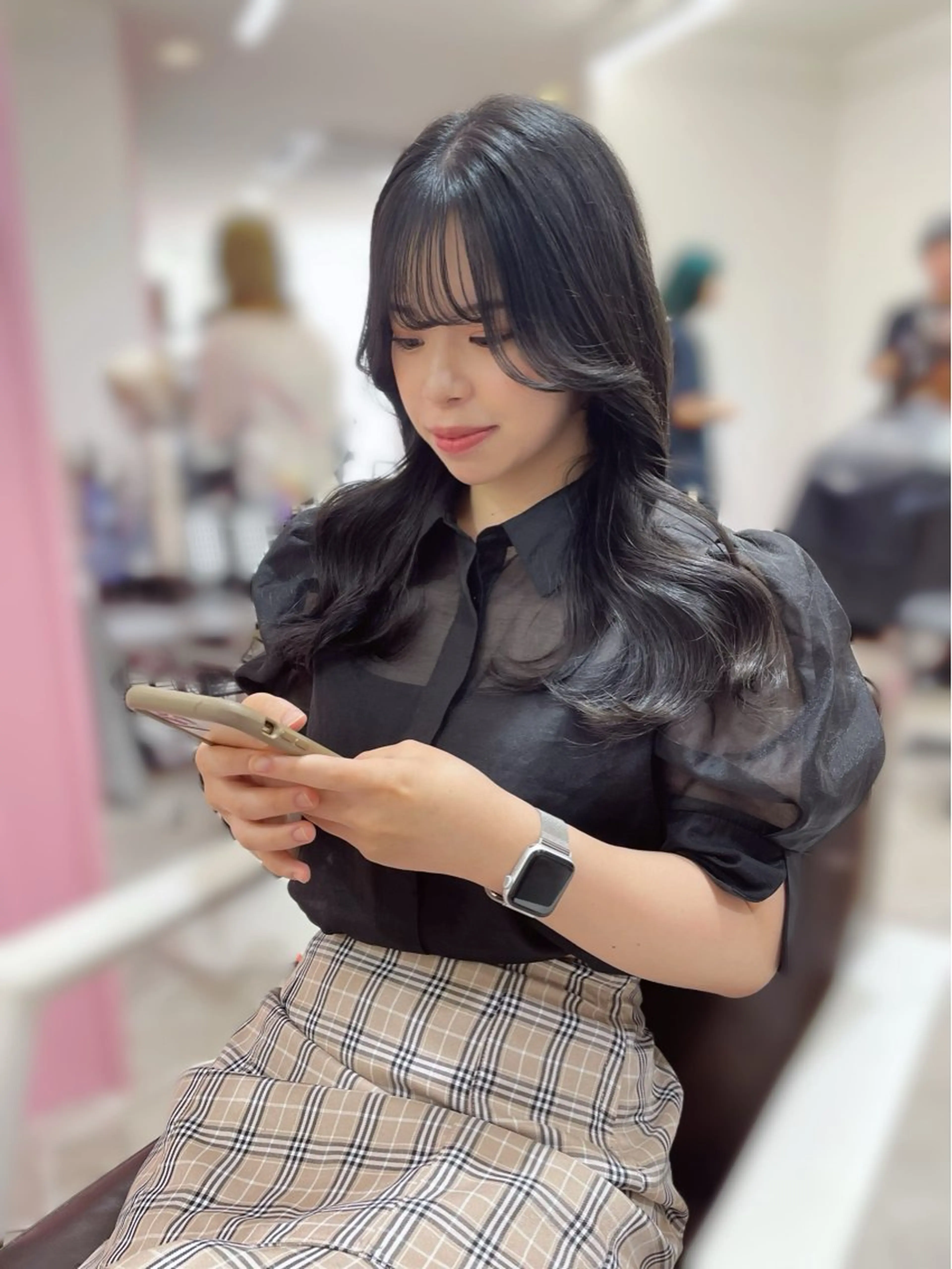 ロング カット ヘアカラー トリートメント 髪質改善韓国レイヤー SHIORI🦋のヘアスタイル