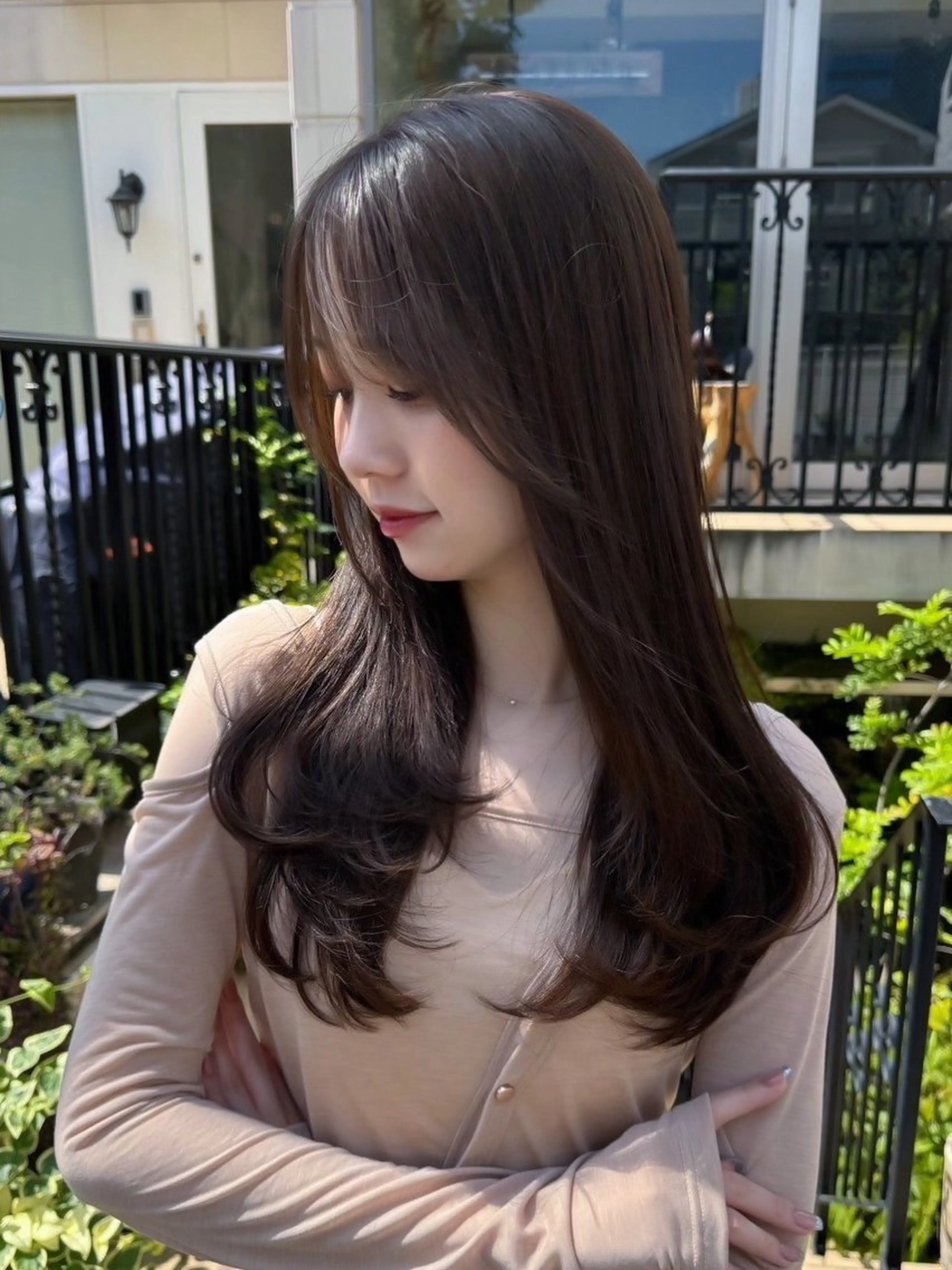 ロング カラー レイヤーカット カット ヘアカラー 似合わせモテヘア Akari🦢🖤のヘアスタイル
