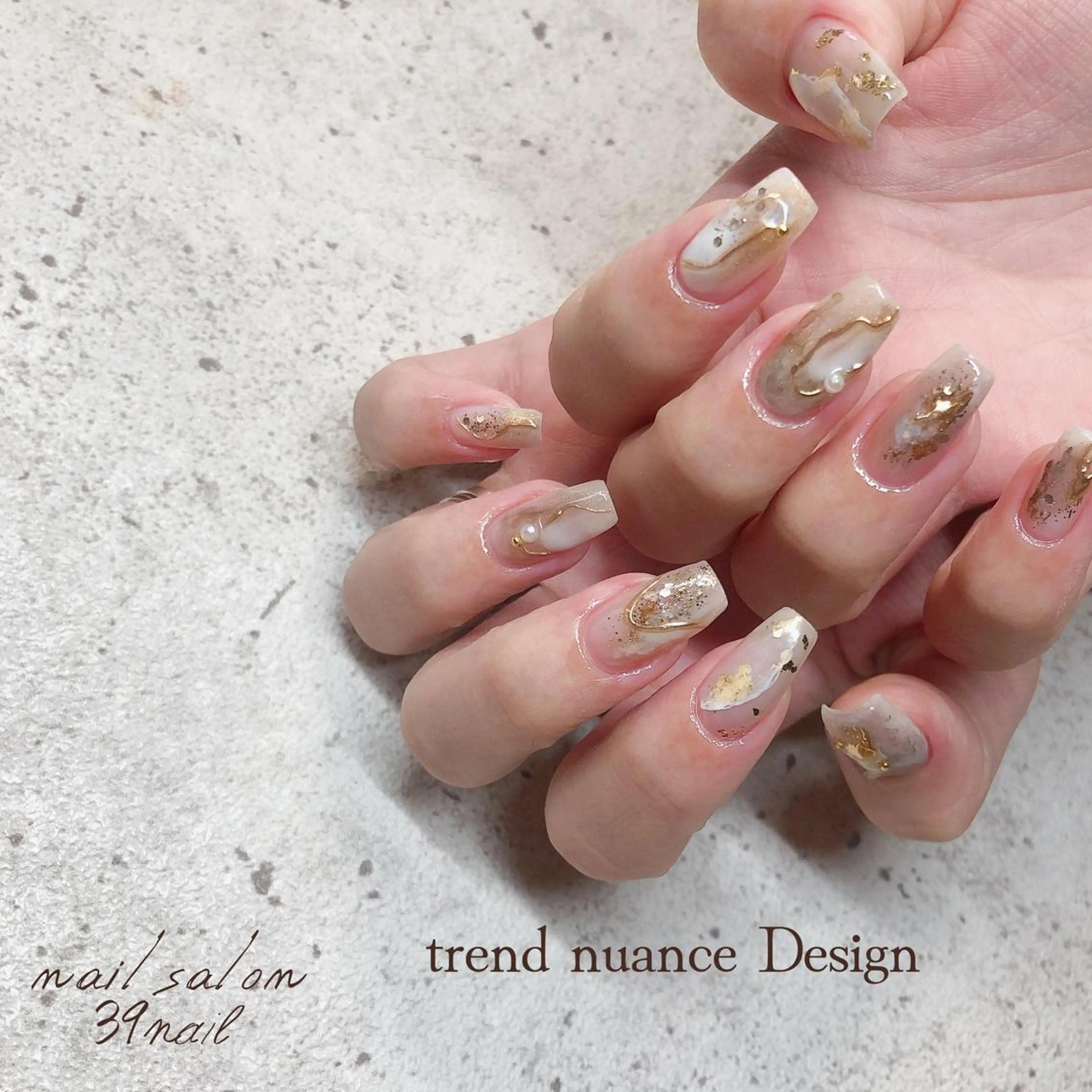 ミディアム ネイル ハンドネイル 京橋 【39nail】のネイルデザイン