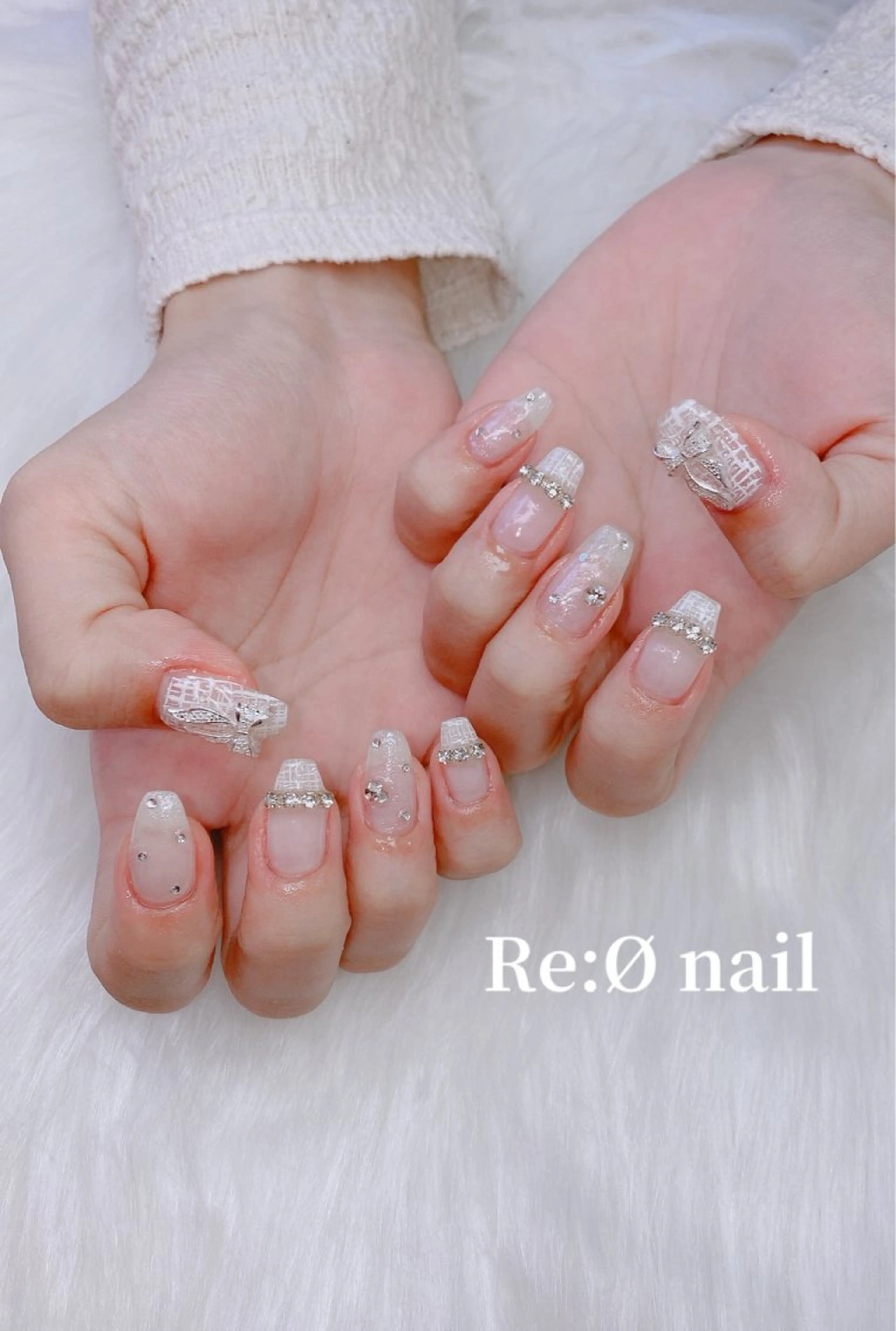 ネイル ツイードネイル ハンドネイル Re:Ø nail 🩵TSUJIのネイルデザイン