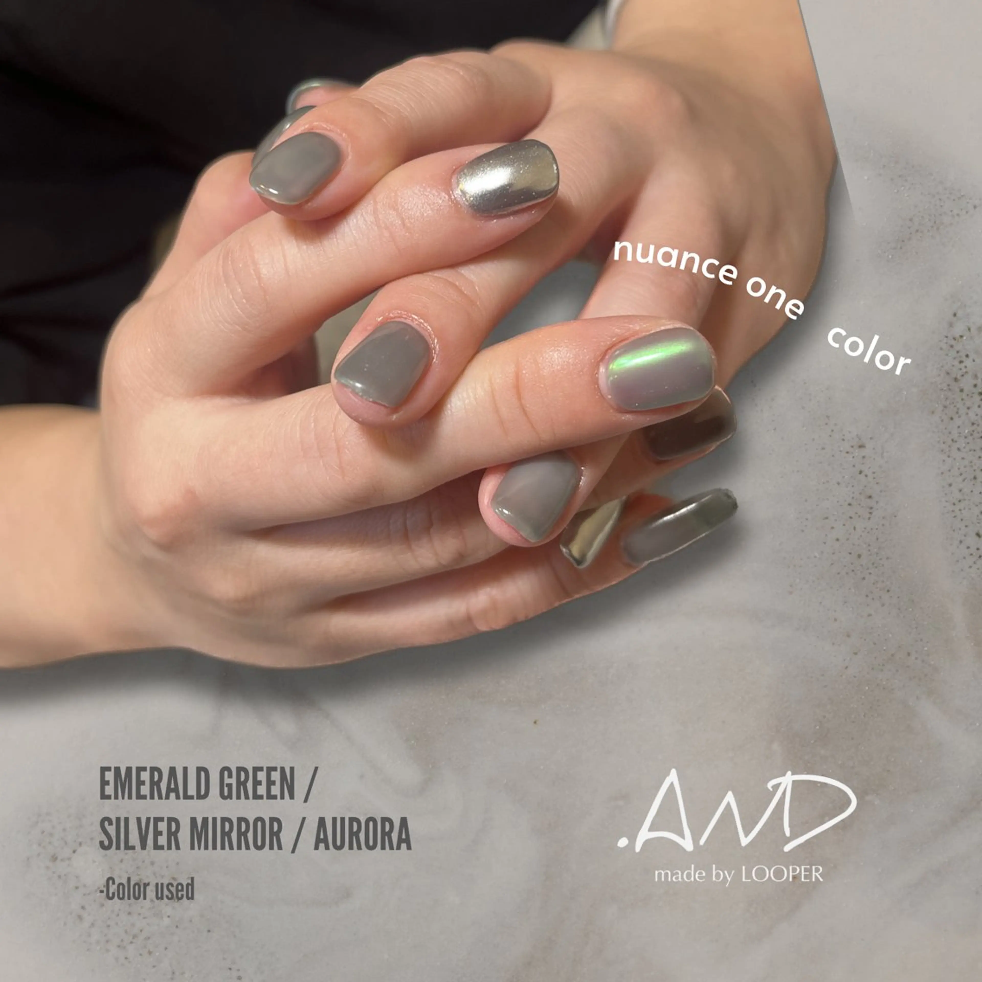 ネイル オーロラネイル ミラーネイル ニュアンスネイル LOOPER所属・mzh ...のネイルデザイン