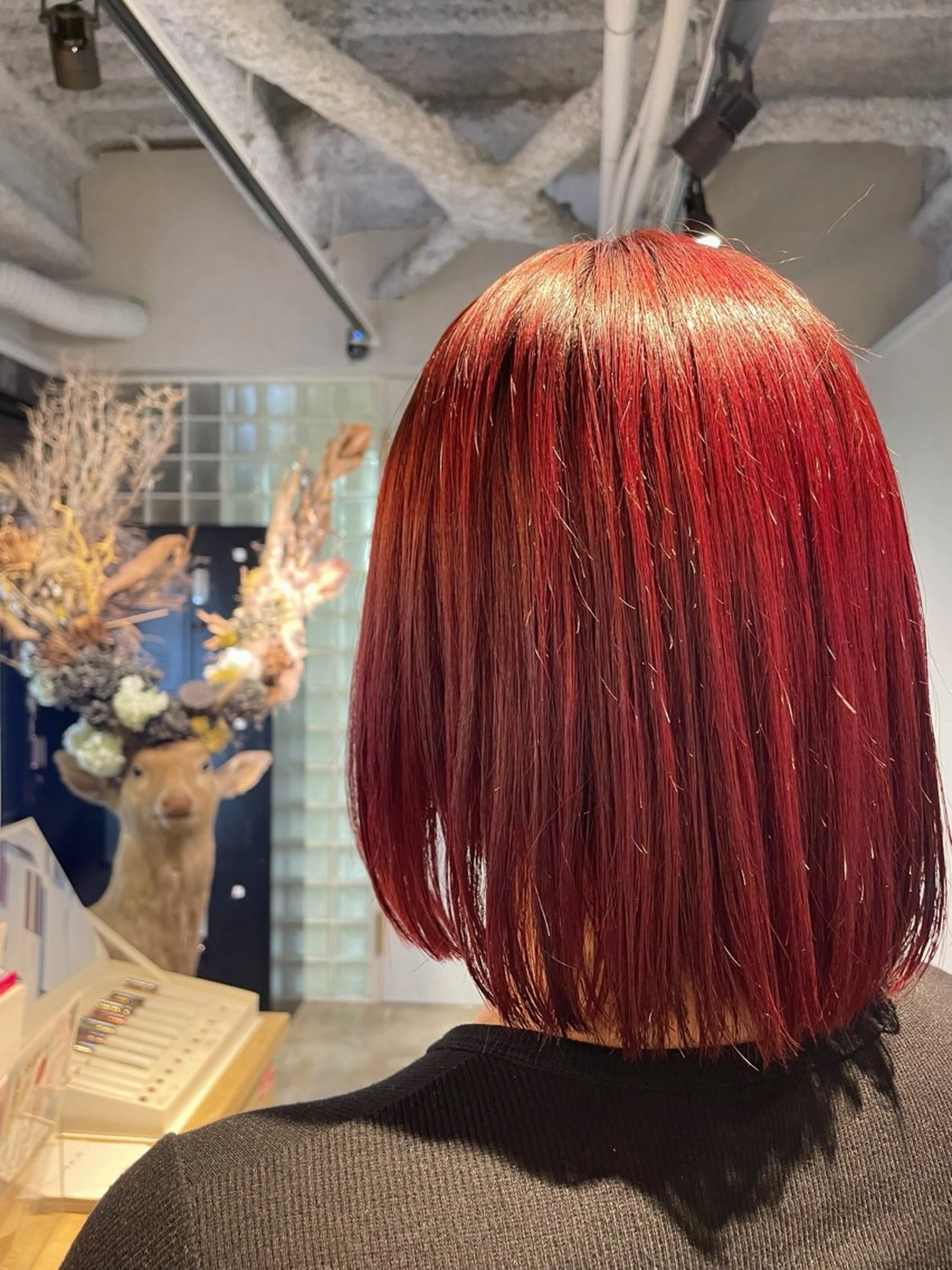 ミディアム カラー ブリーチ ブリーチなしカラー Signhair所属・🍒新家 さくら🍒のヘアスタイル