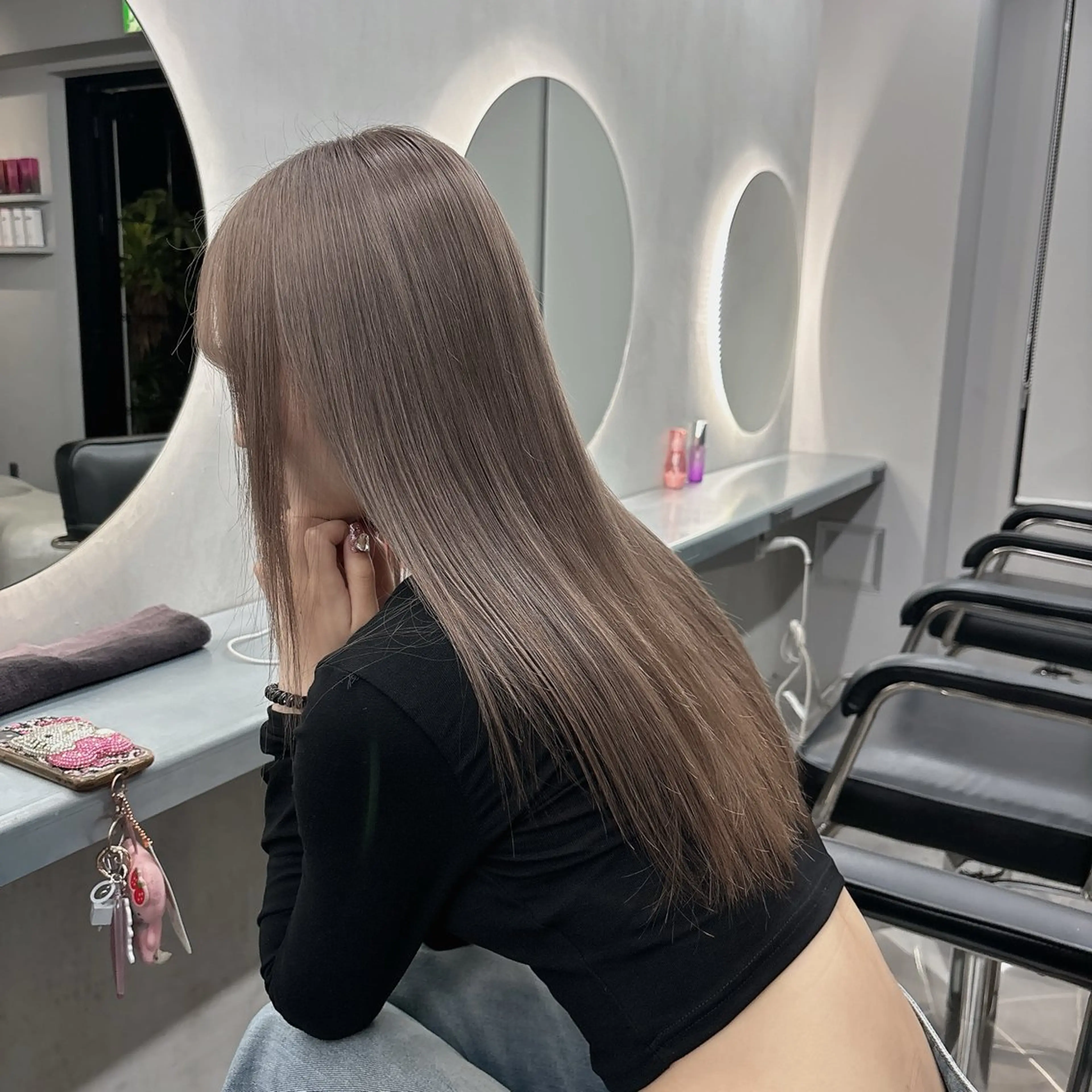 ロング ヘアカラー トリートメント ヘアセット 🎀ほの🎀 ミルクティー♡表参道のヘアスタイル
