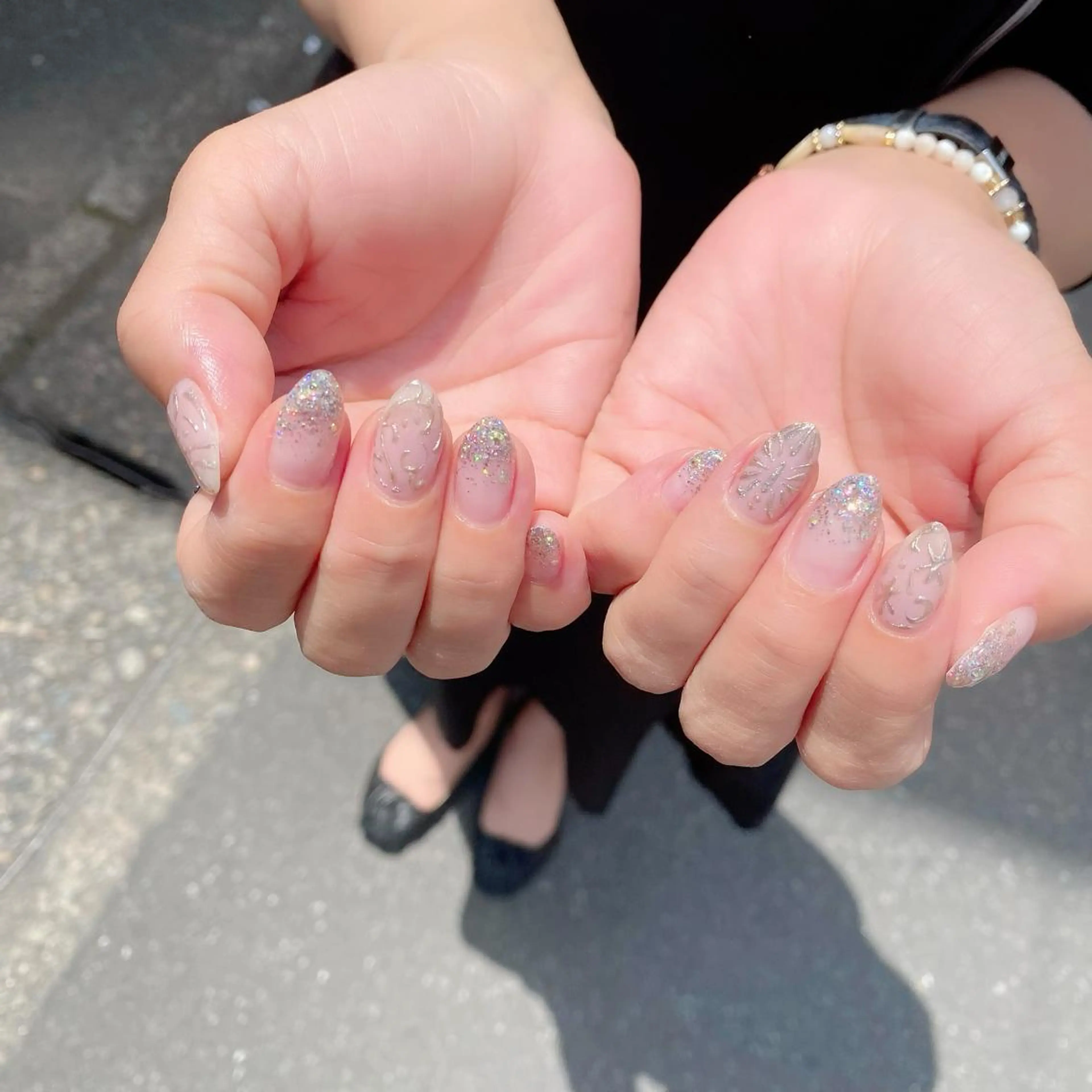 ネイル アートネイル キラキラネイル ラメ(グリッター) ミラーネイル ぷっくりネイル Salon Ｋのネイルデザイン