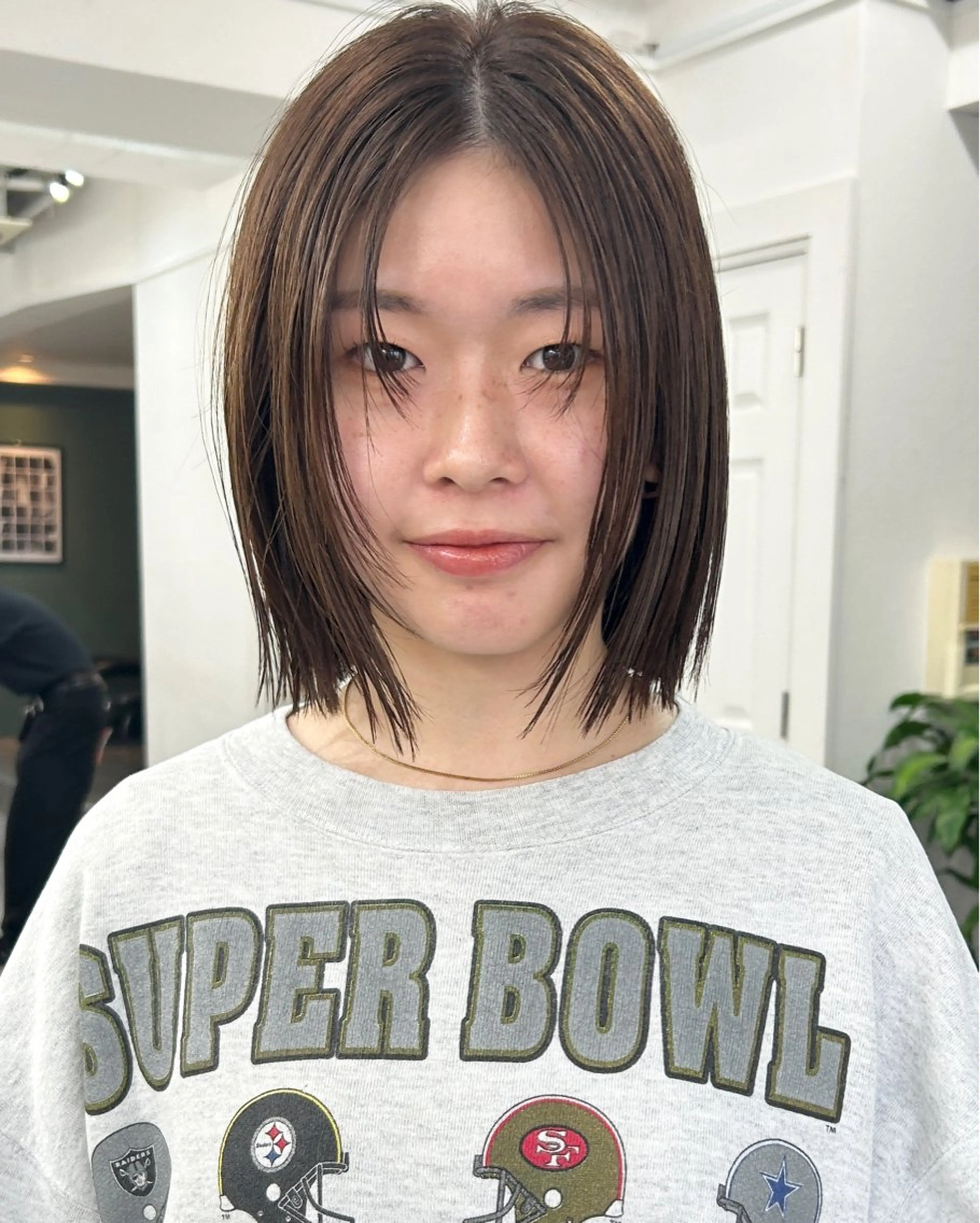 ミディアム カラー カット ヘアカラー トリートメント ボブ/透明感カラー /サナ🌼のヘアスタイル