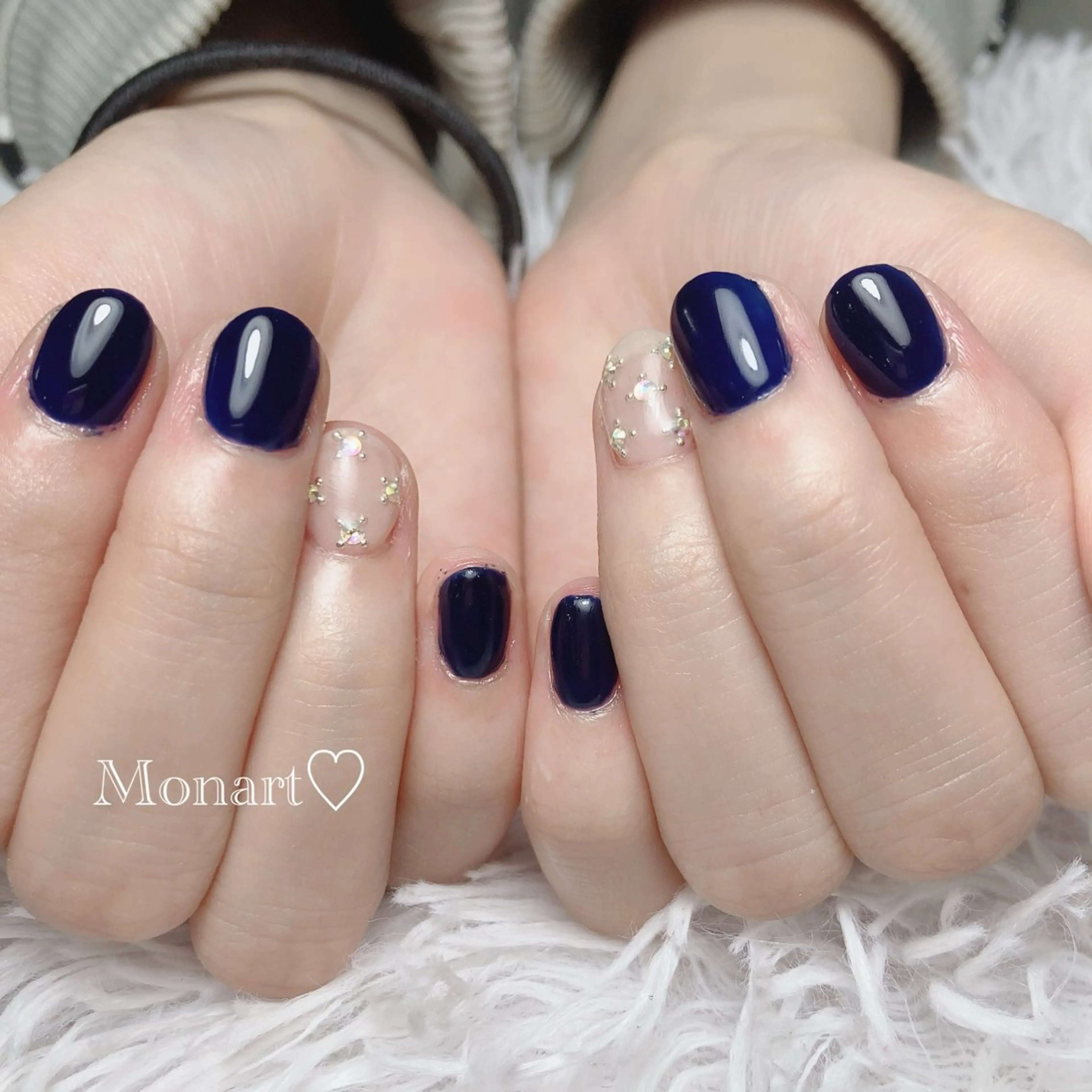 ネイル ネイビー Monart♡ Misaoのネイルデザイン