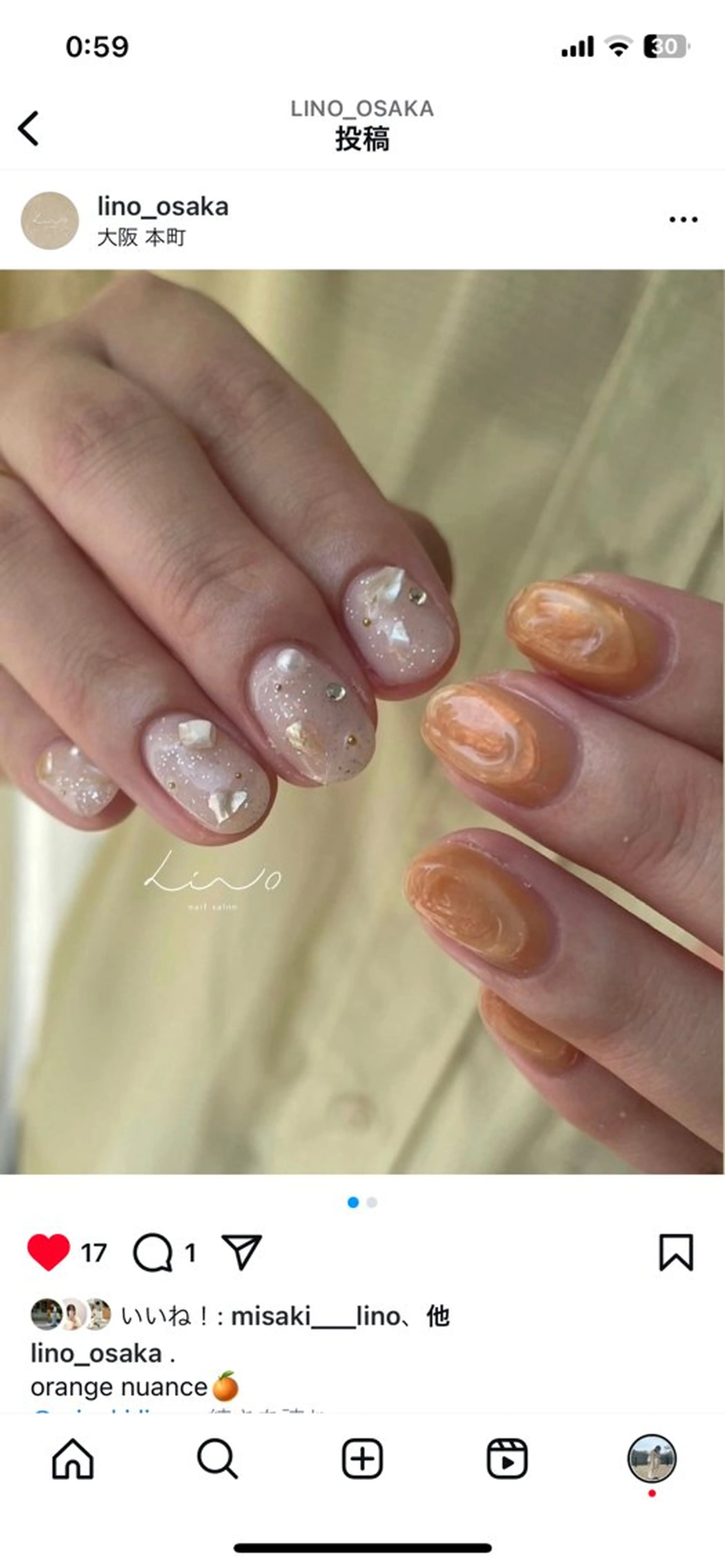 ネイル ハンドネイル lino大阪本町店所属・lino 大阪本町店のネイルデザイン