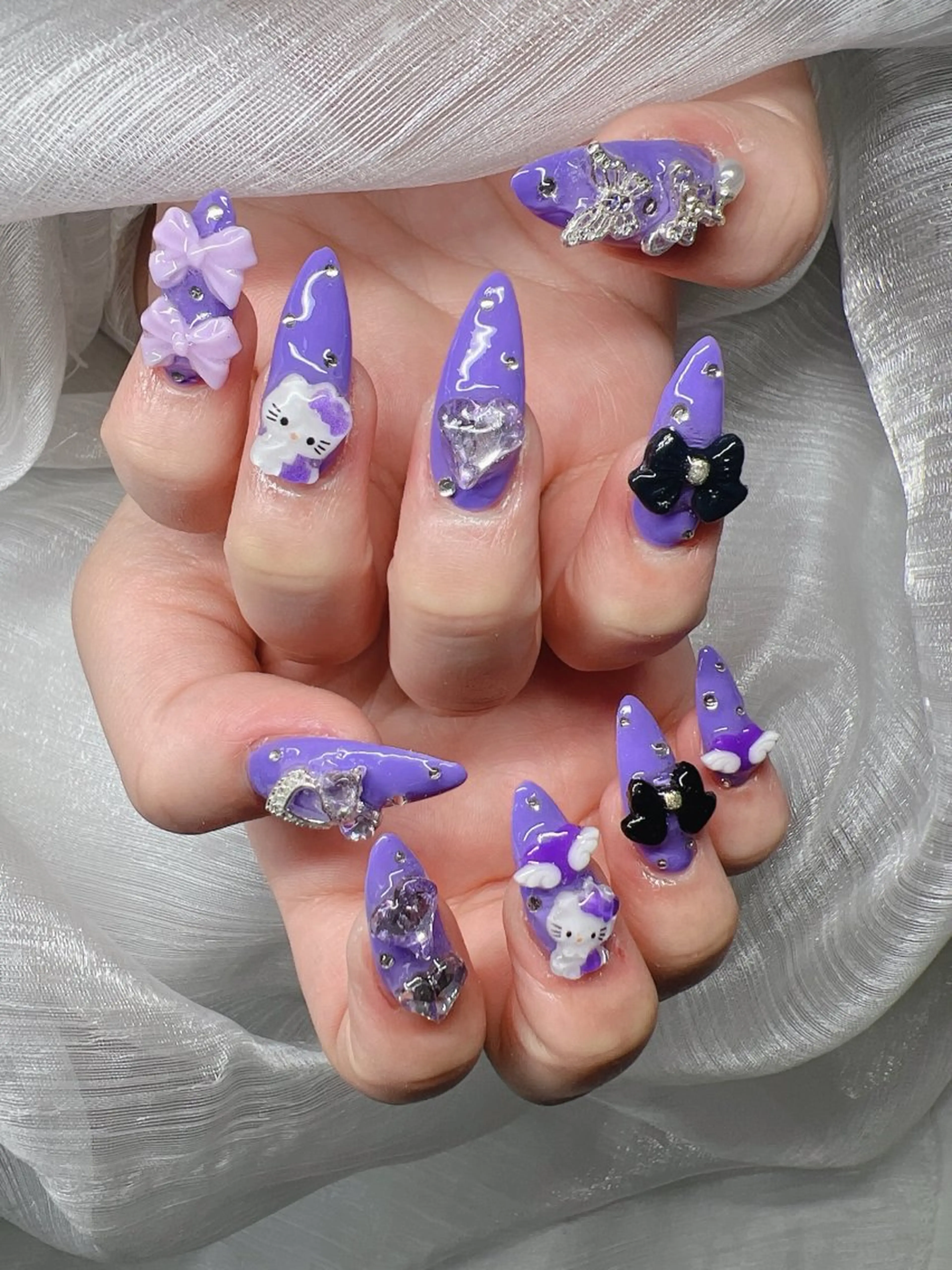 ネイル 長さ出し グラデーション 卒業式 キラキラネイル マグネットネイル ハンドネイル Lee Nailsのネイルデザイン