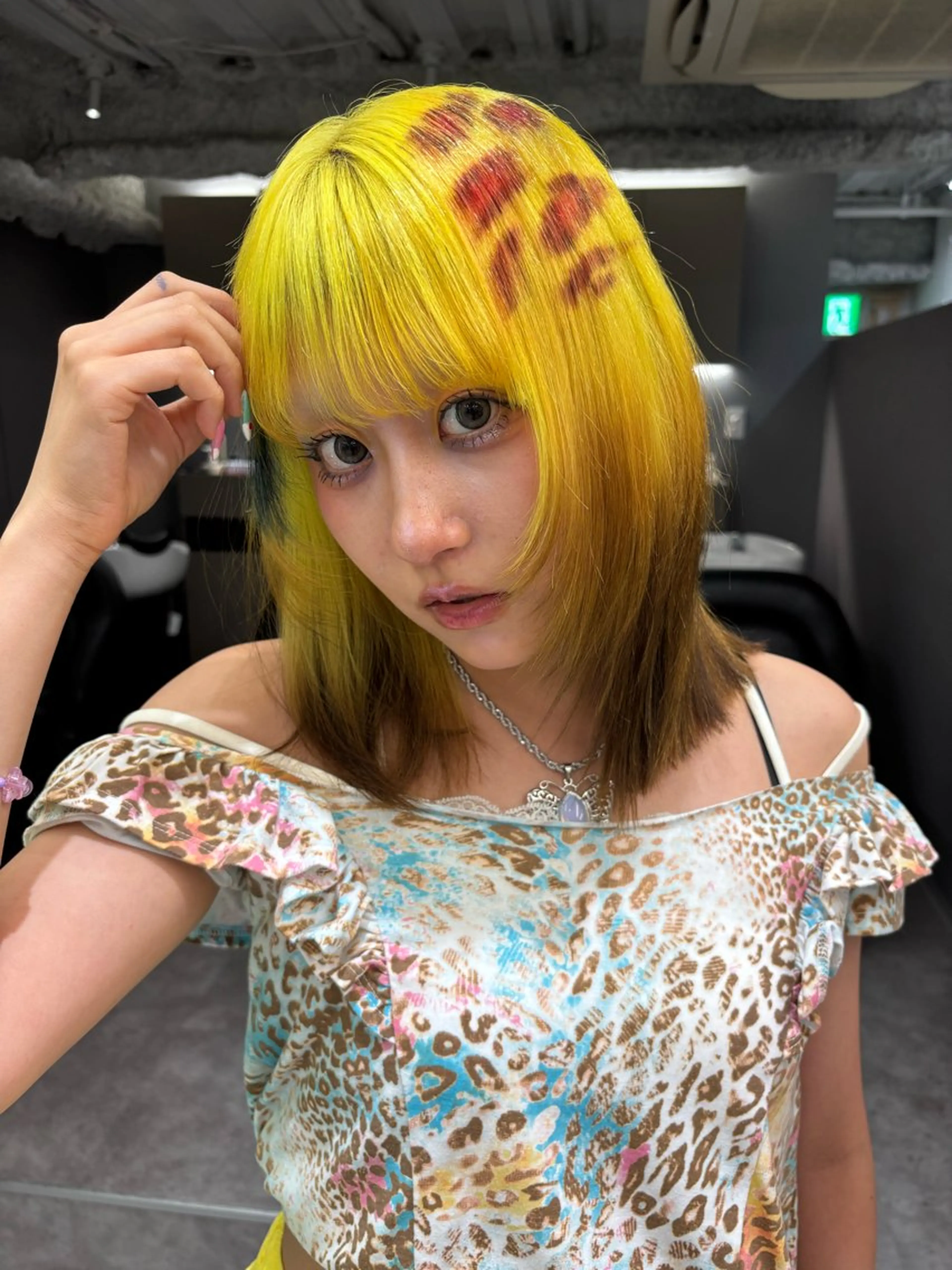 ミディアム カラー ブロンド デザインカラー ヘアカラー 名古屋／ブリーチ /松井亮磨のヘアスタイル