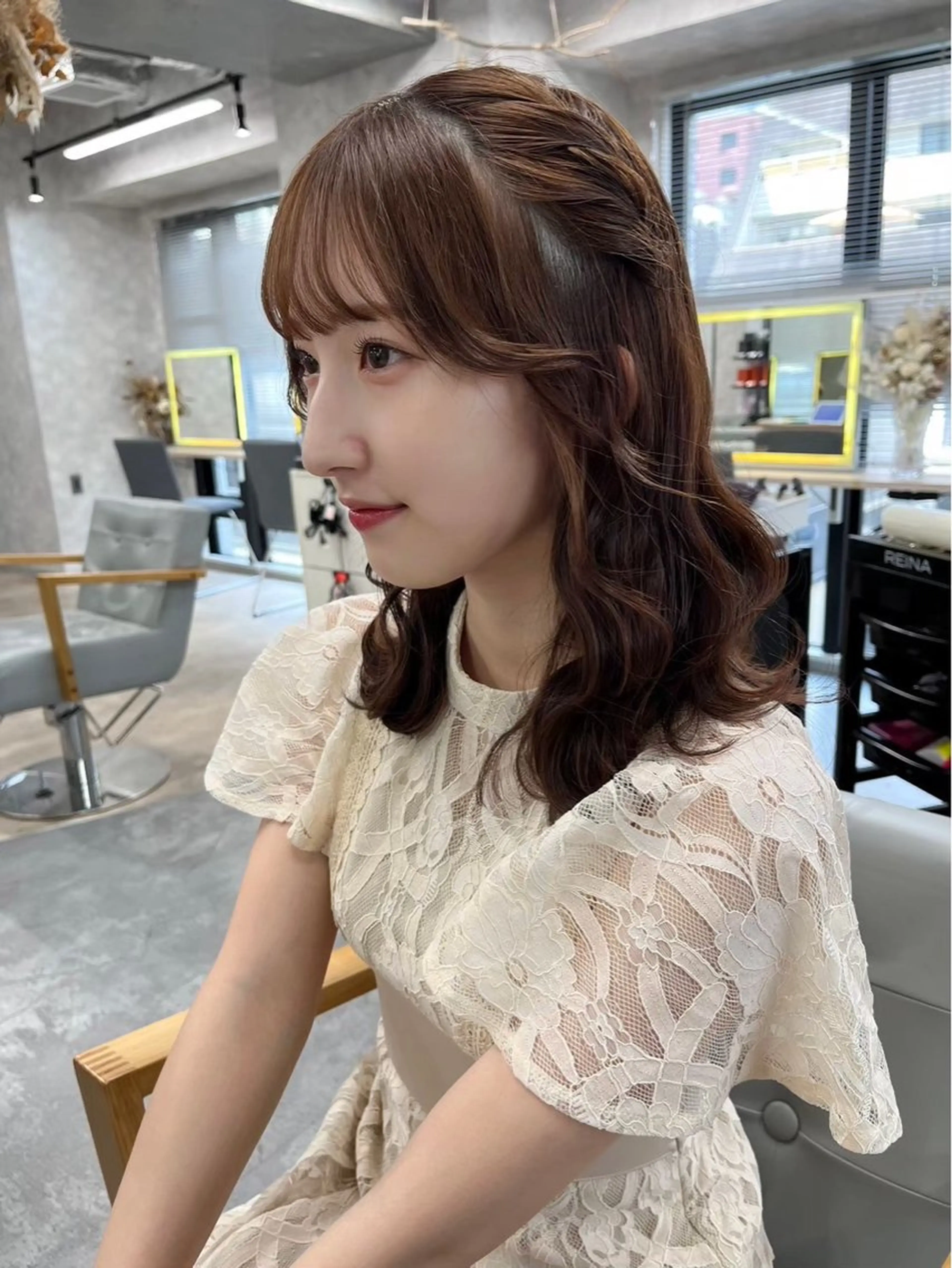 ミディアム カラー ヘアアレンジ メンズウルフ🐺♡ ピンク♡ヘアメ🎀のヘアスタイル