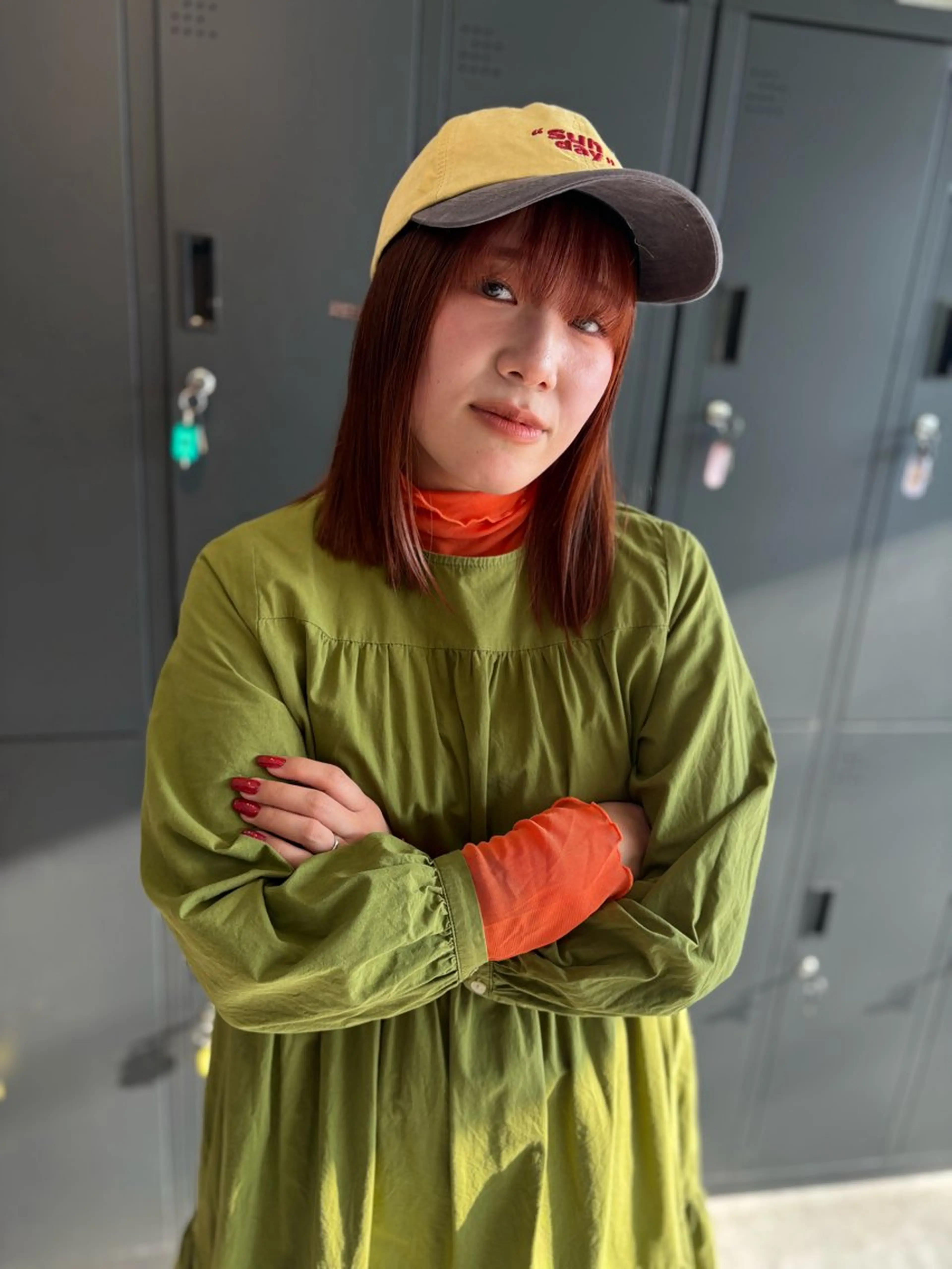 ミディアム カラー ブラウンカラー オレンジ オレンジブラウン La fith hair lily加古川店所属・原満里奈‎/東加古川 /透け感カラー🫧‪のヘアスタイル