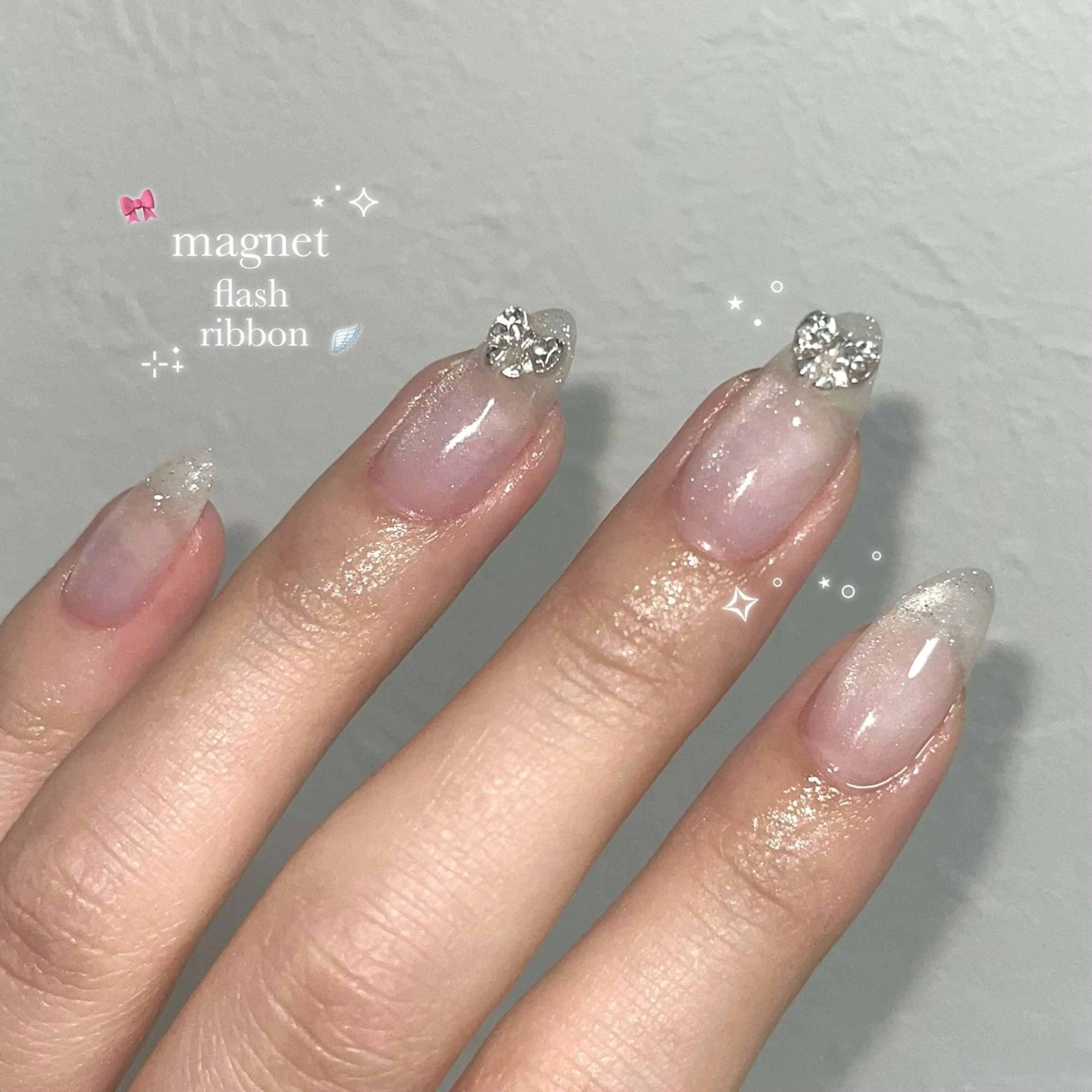 ネイル 長さ出し フラッシュネイル ジェルネイル マグネットネイル 持ち込み ハンドネイル nami 🎀のネイルデザイン