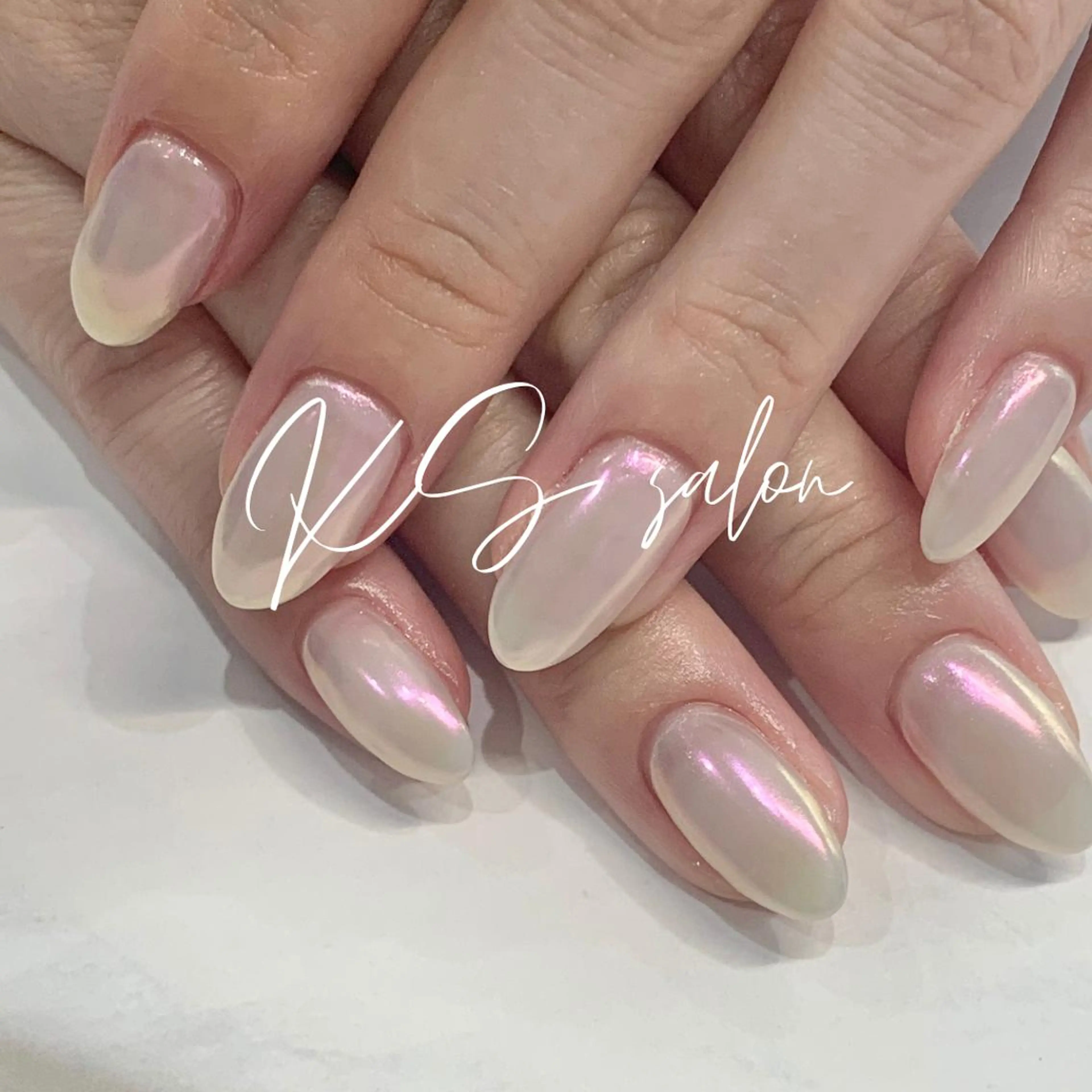 セミロング ネイル オーロラネイル ミラーネイル 西院eye fallonのマツエク・マツパデザイン