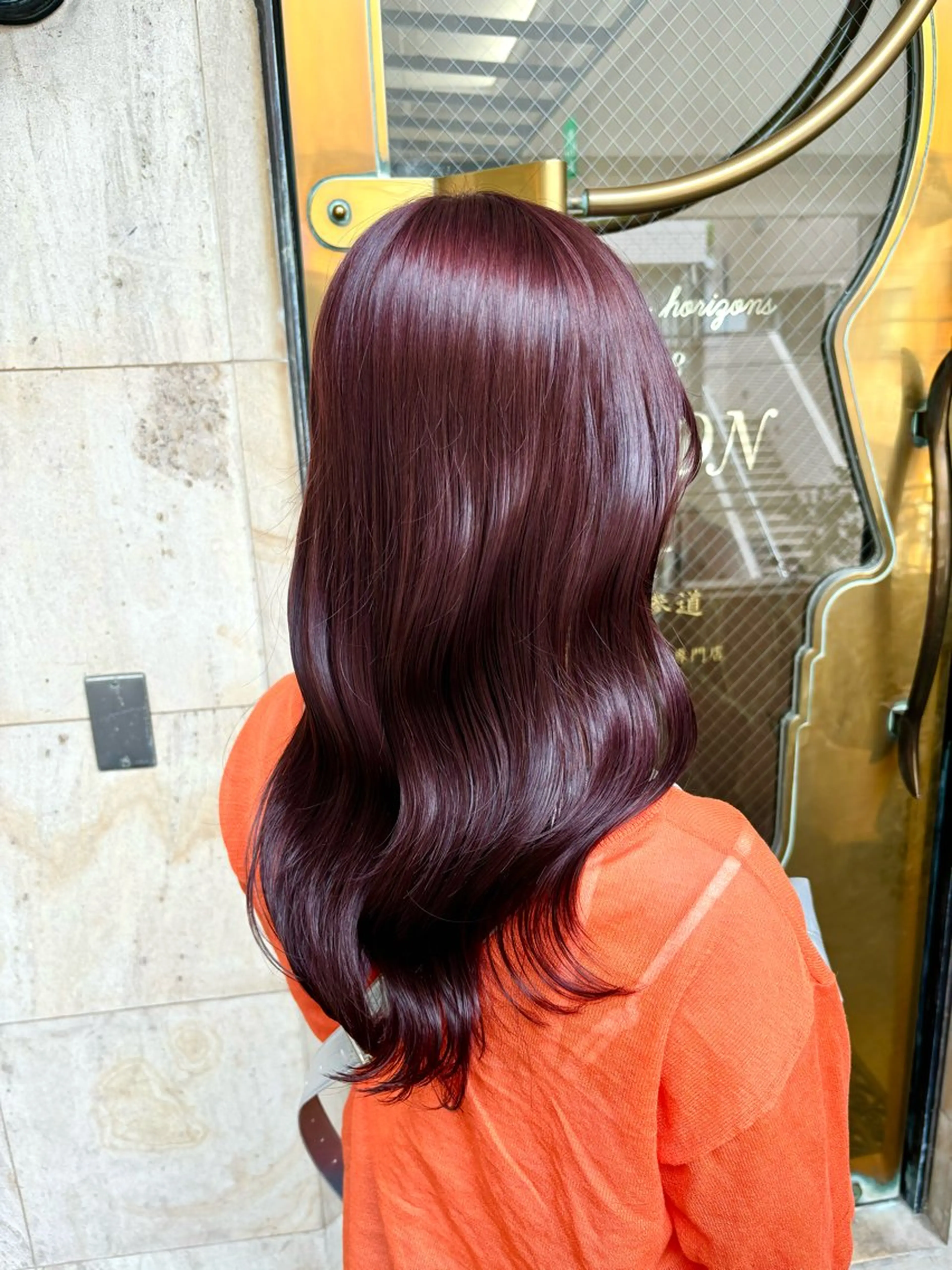 セミロング カラー ブリーチ ダブルカラー ブリーチなしカラー レッドカラー 似合わせカット ヘアカラー トリートメント ブリーチなし✨艶髪 カラー𓃲YAGIのヘアスタイル
