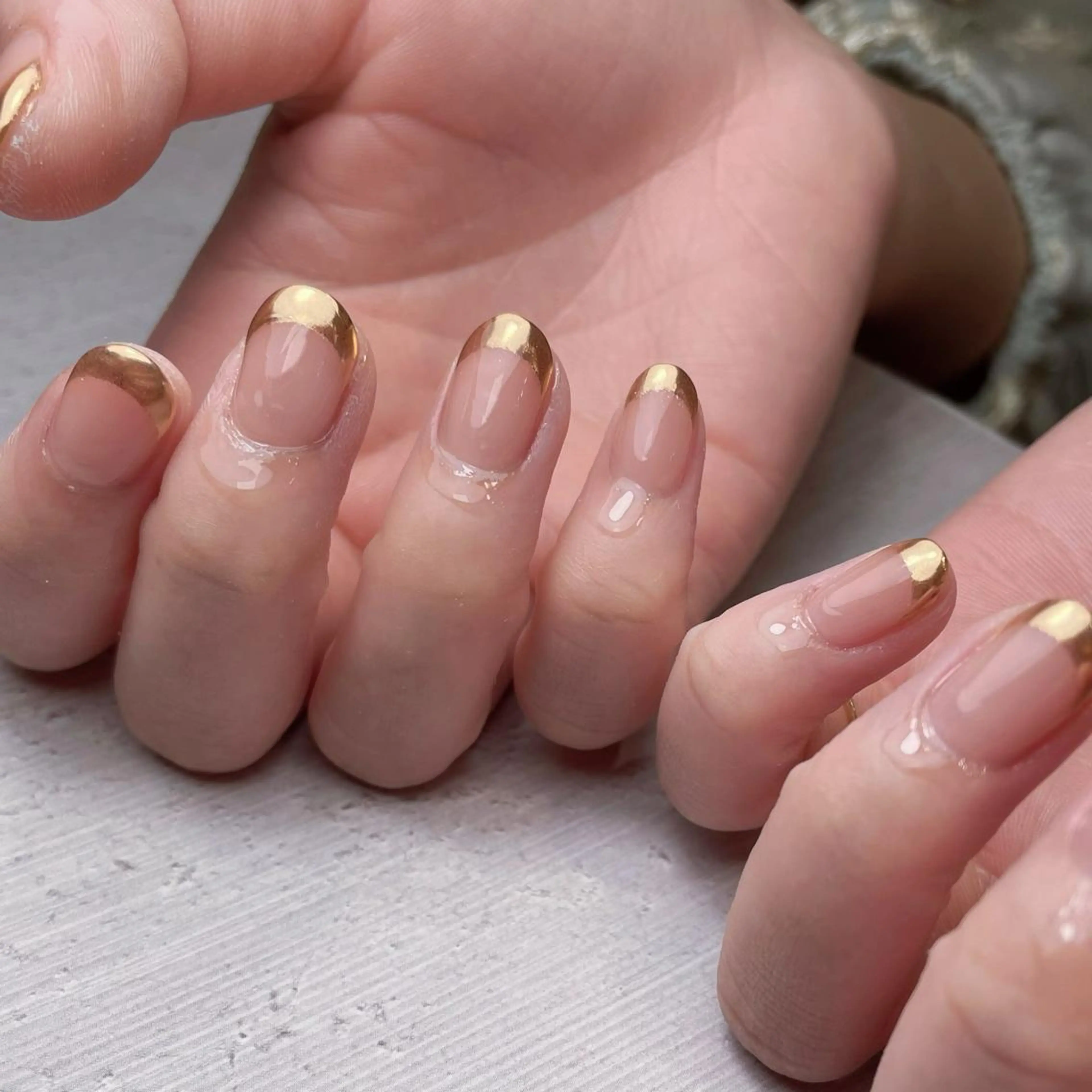 ネイル フレンチネイル ミラーネイル ハンドネイル nail&eyelash mate所属・京都/東向日/ ayumiのネイルデザイン