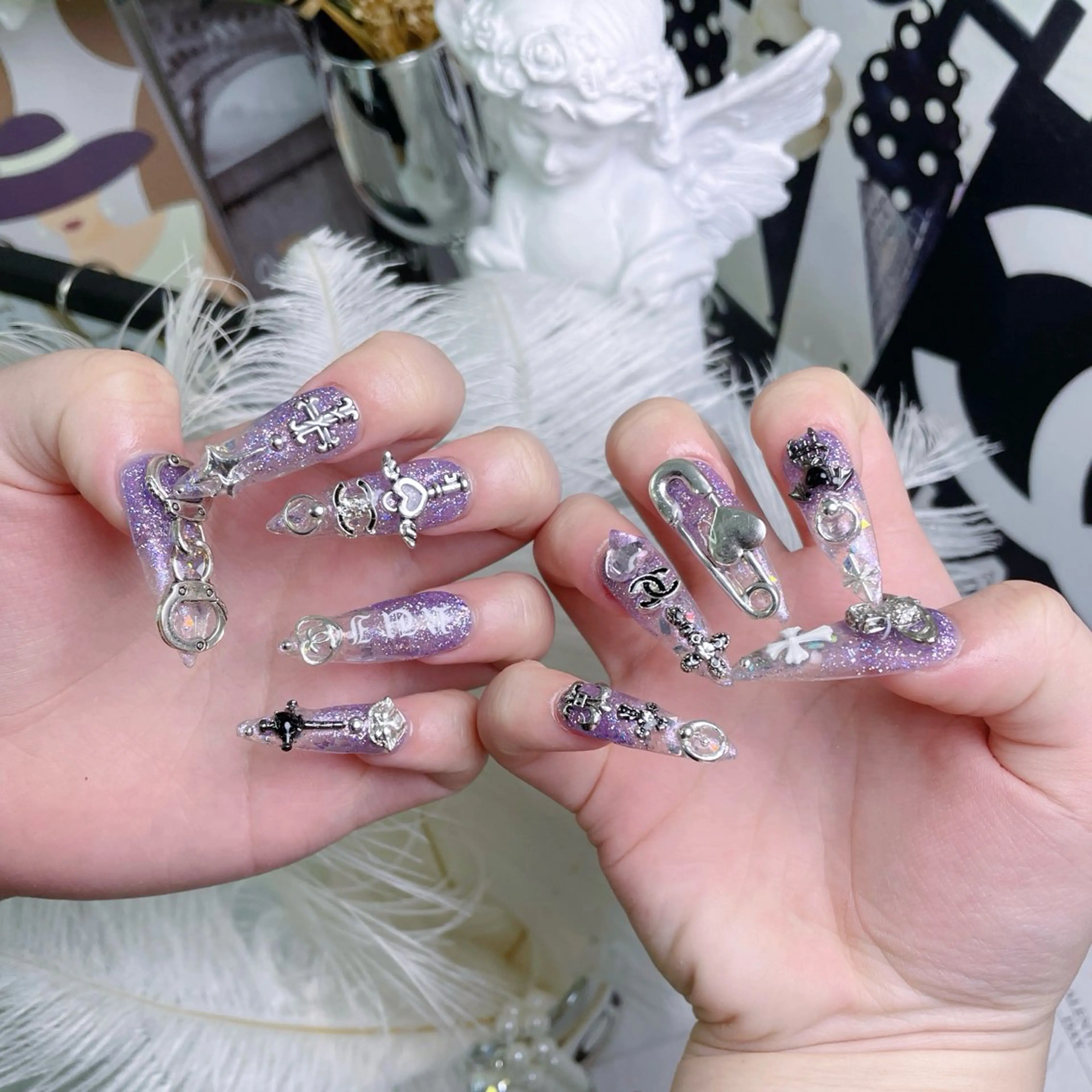 ネイル ハート 韓国ネイル スカルプネイル 夏ネイル ワンホンネイル ハンドネイル MELODY BEAUTY SALON所属・Melody  スカルプ専門店のネイルデザイン