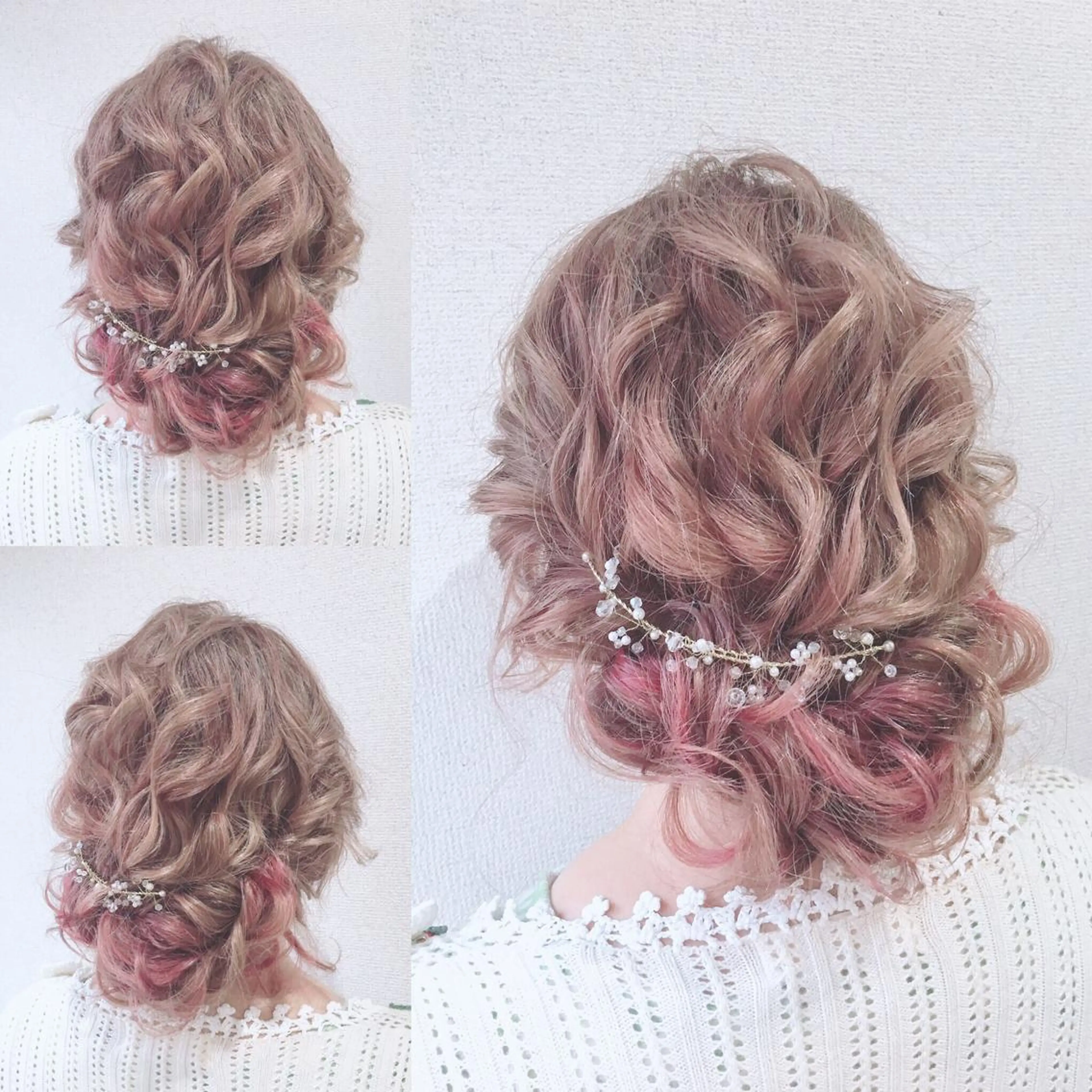 セミロング ヘアアレンジ 結婚式・ブライダル ヘアセット Partie （パルティー）のヘアスタイル