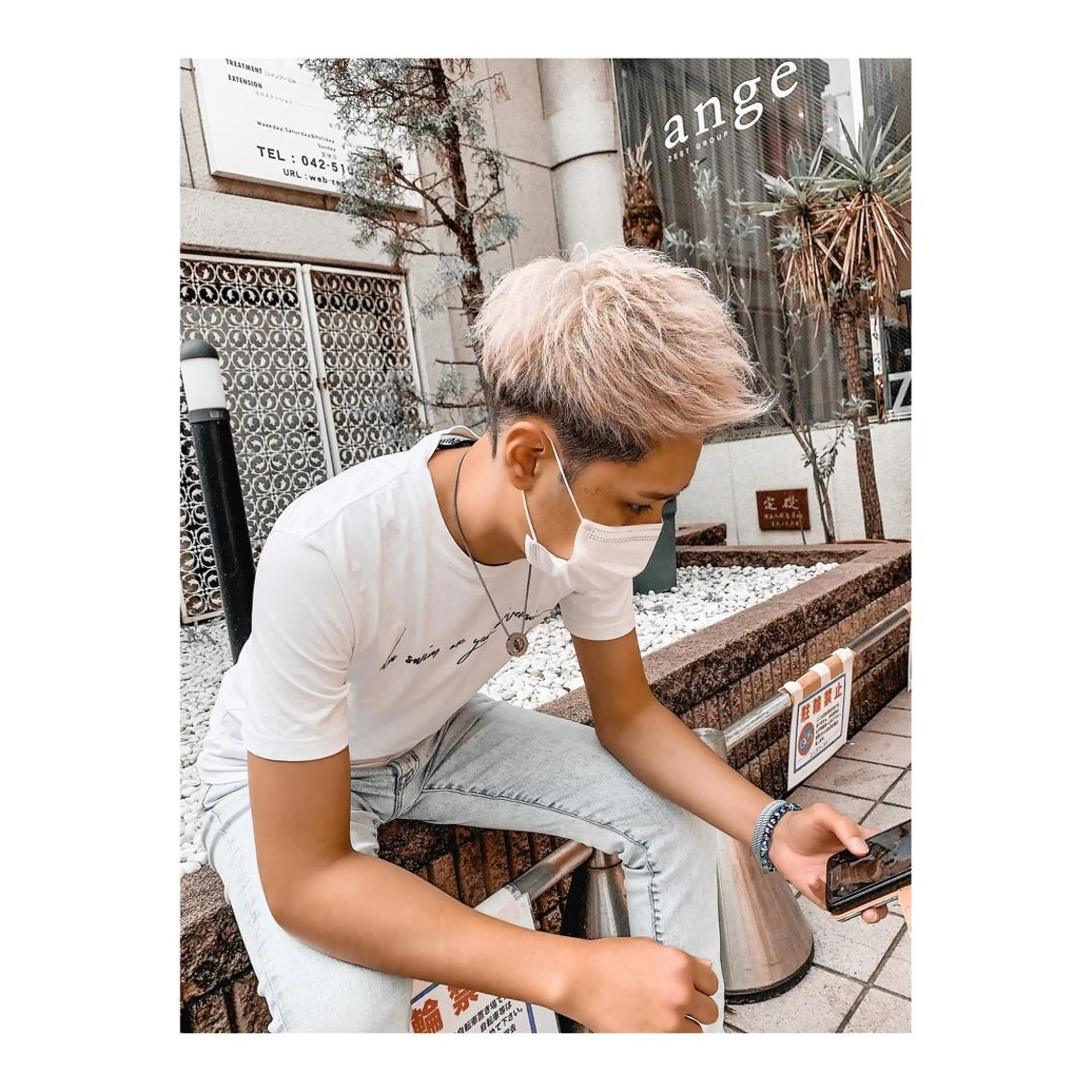 ショート カラー ヘアアレンジ メンズ ヘアカラー ange☞ soutaのヘアスタイル