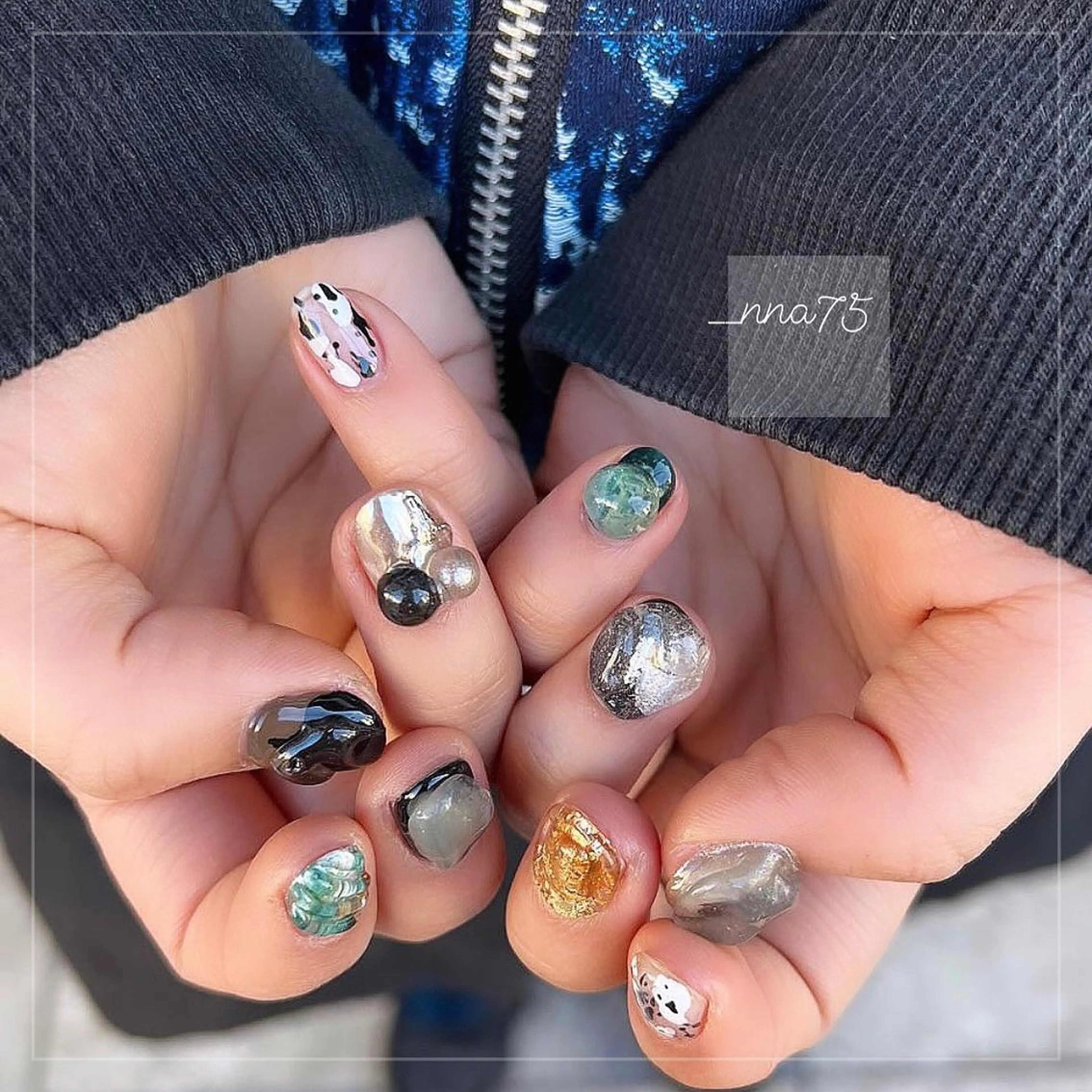 ネイル ハンドネイル GRANDE OSU Anna 🧸💛のマツエク・マツパデザイン
