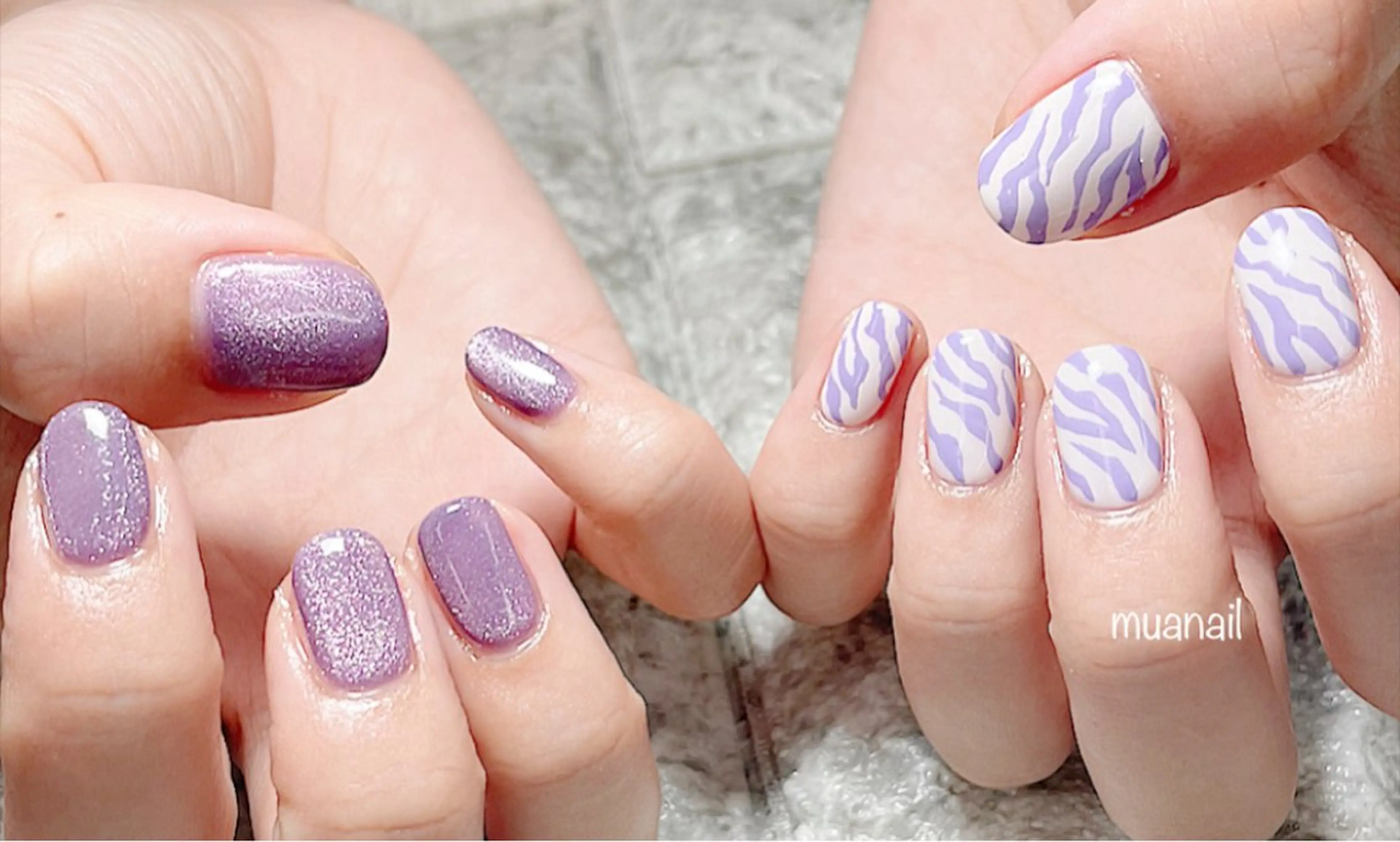ネイル アニマル柄 ブルー マグネットネイル その他(ネイル) mua nail mikiのネイルデザイン