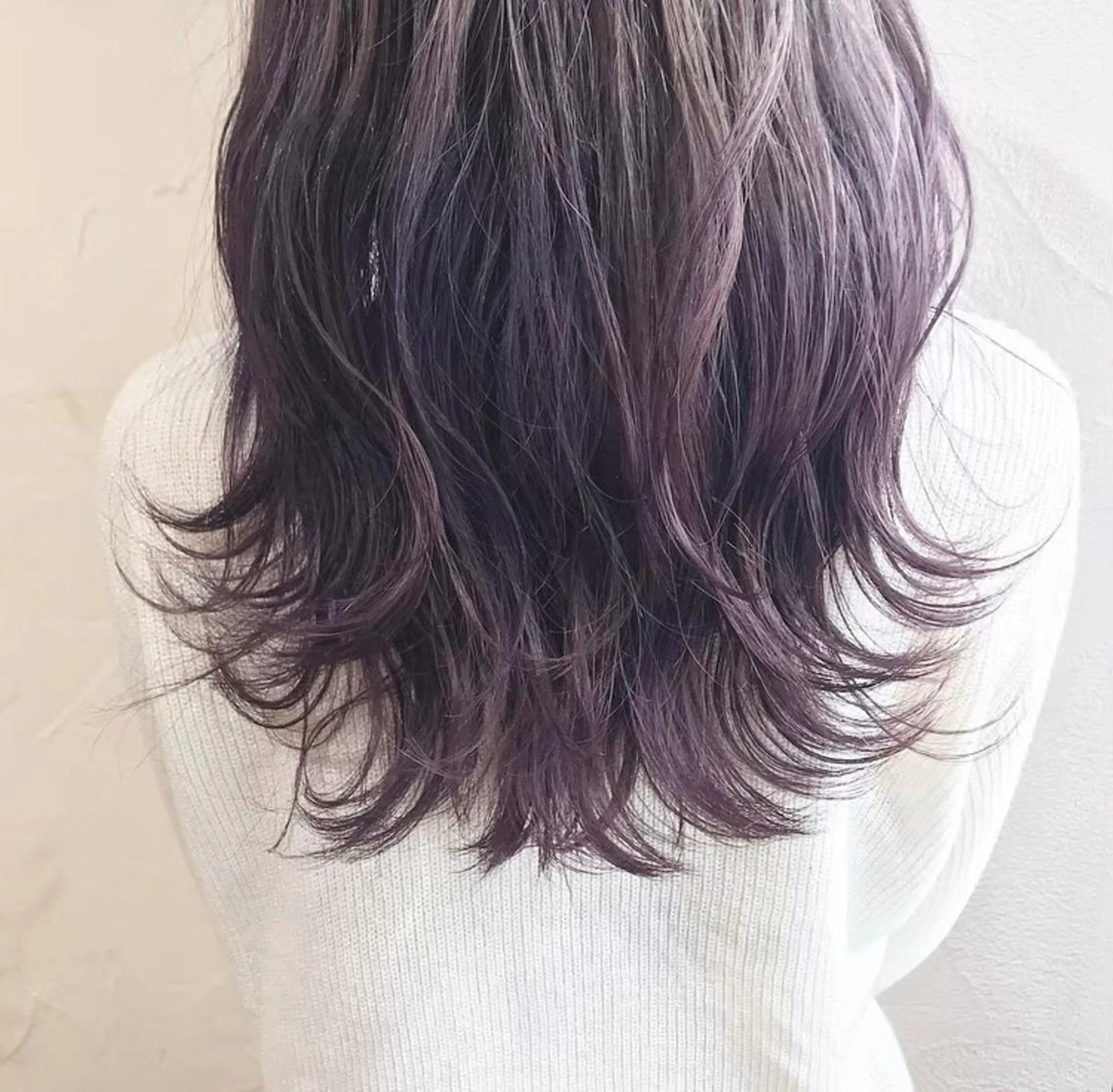 ロング カラー ラベンダーカラー 藤井 貴美子のヘアスタイル