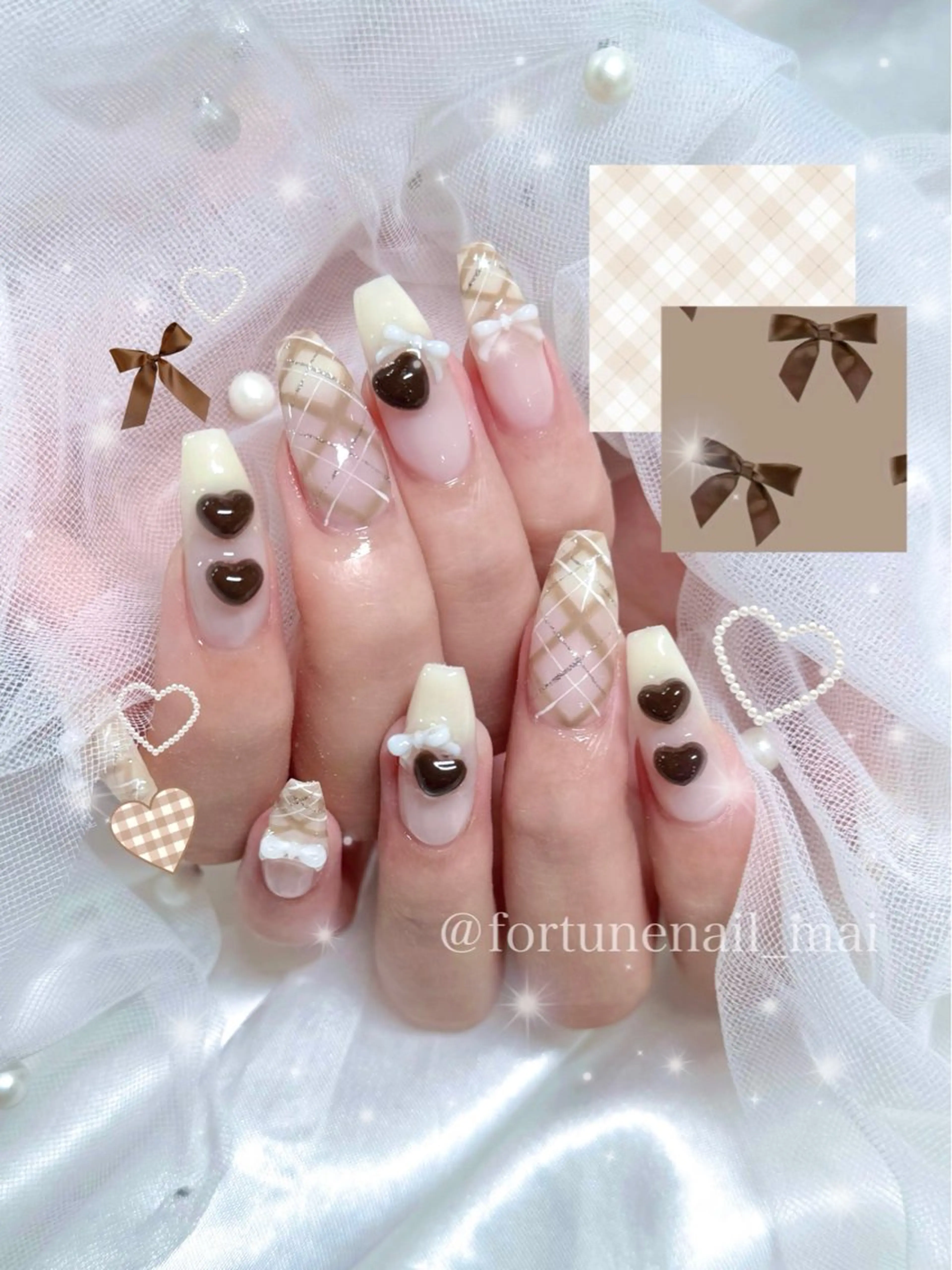 ネイル ブラウン ハンドネイル 🎀Mai 🎀のネイルデザイン