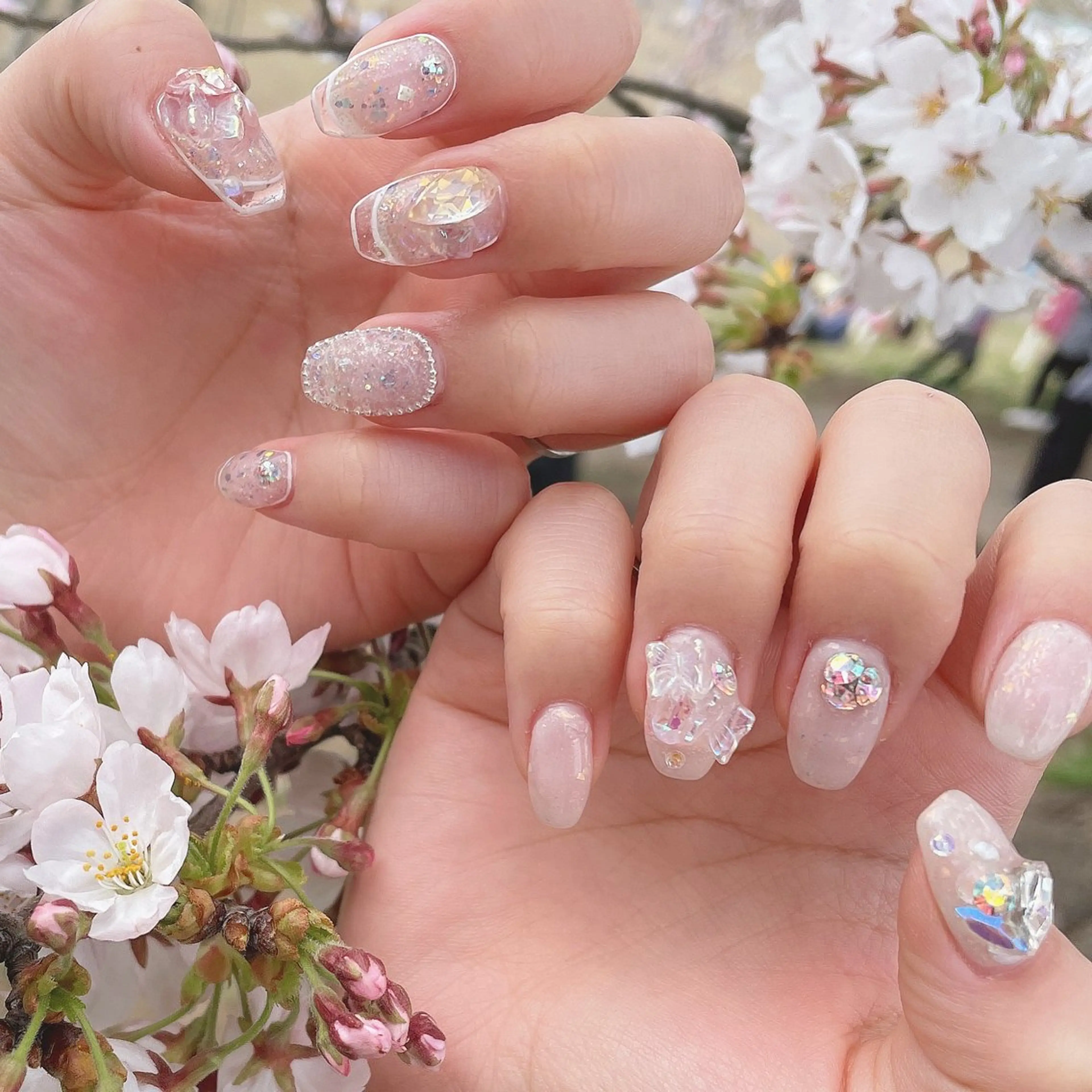 ネイル クリアネイル フレンチネイル キラキラネイル シンプルネイル ブライダルネイル ハンドネイル Tsukahara 🌷仙台PARCOのネイルデザイン