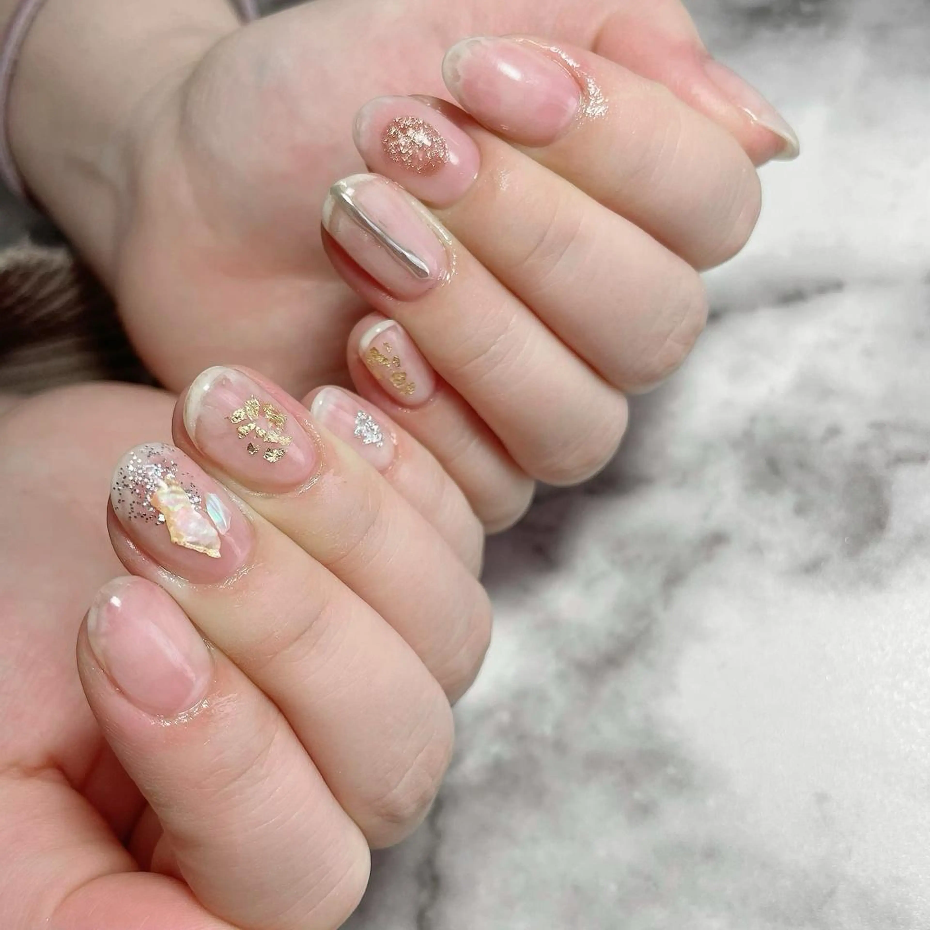 ネイル クリアネイル ニュアンスネイル ハンドネイル Kayo nailのネイルデザイン