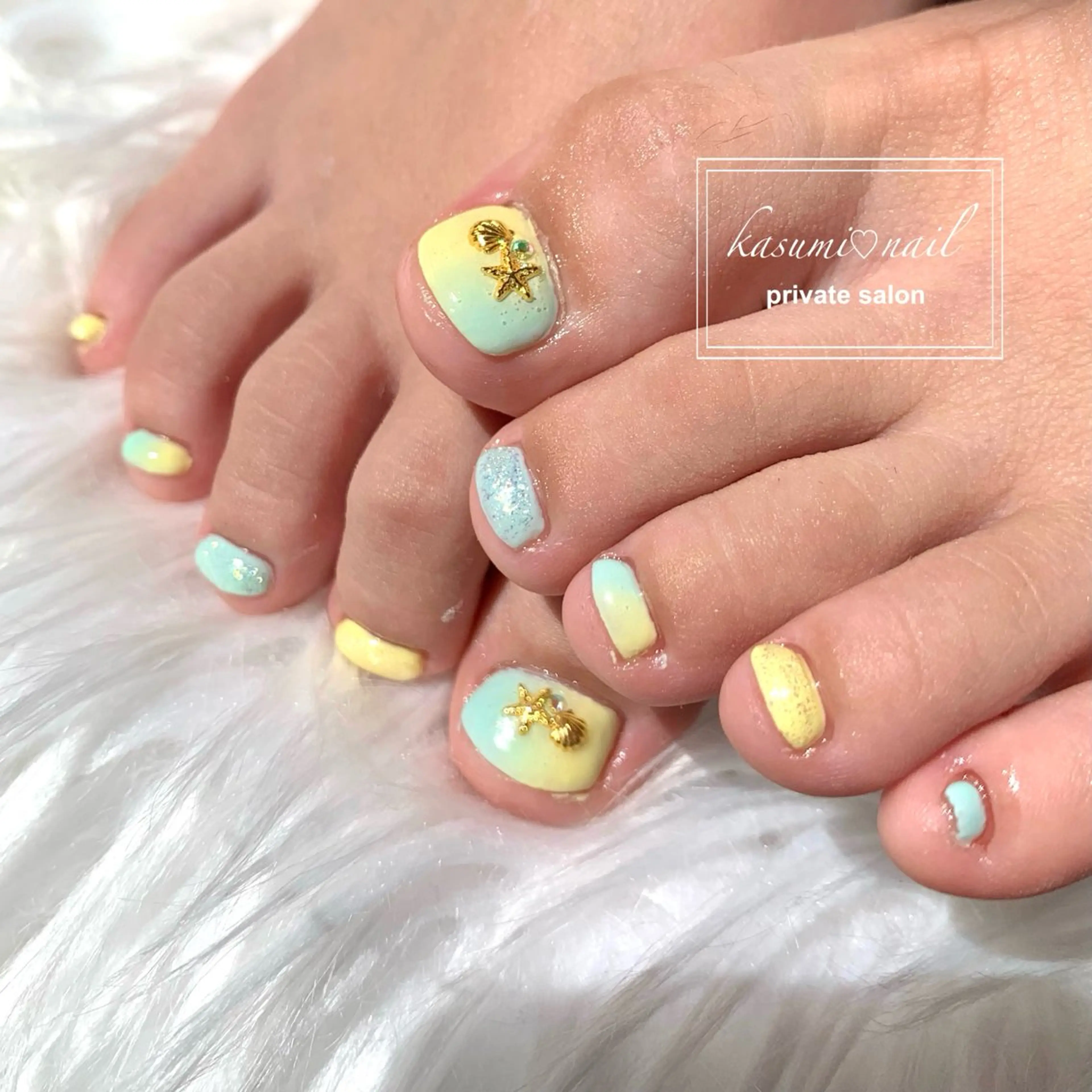 キッズ ネイル 大理石ネイル(マーブル) ニュアンスネイル KASUMI♡ Nailのネイルデザイン