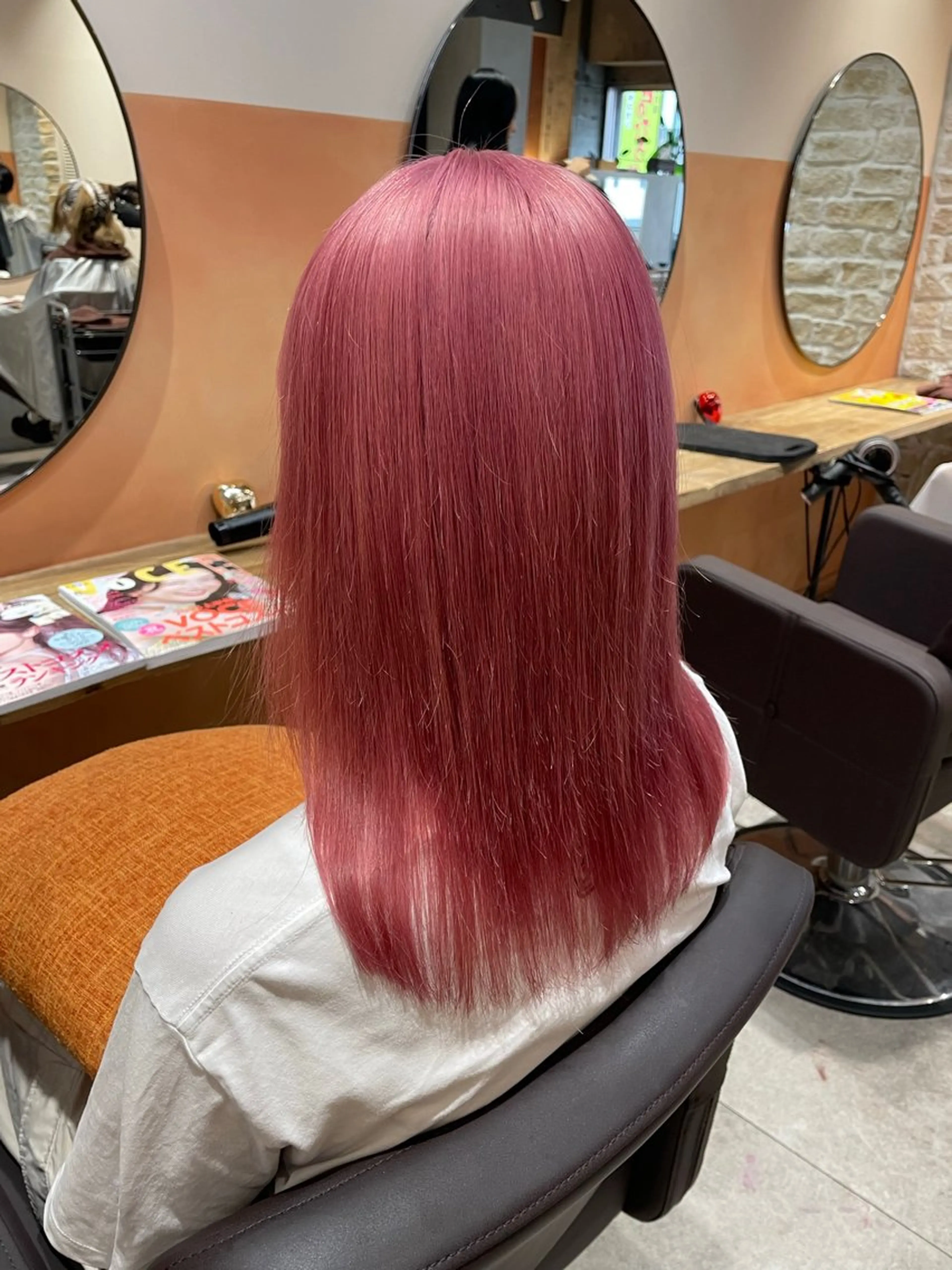 セミロング カラー ピンクカラー 👾TAMURA MAAYA👾のヘアスタイル
