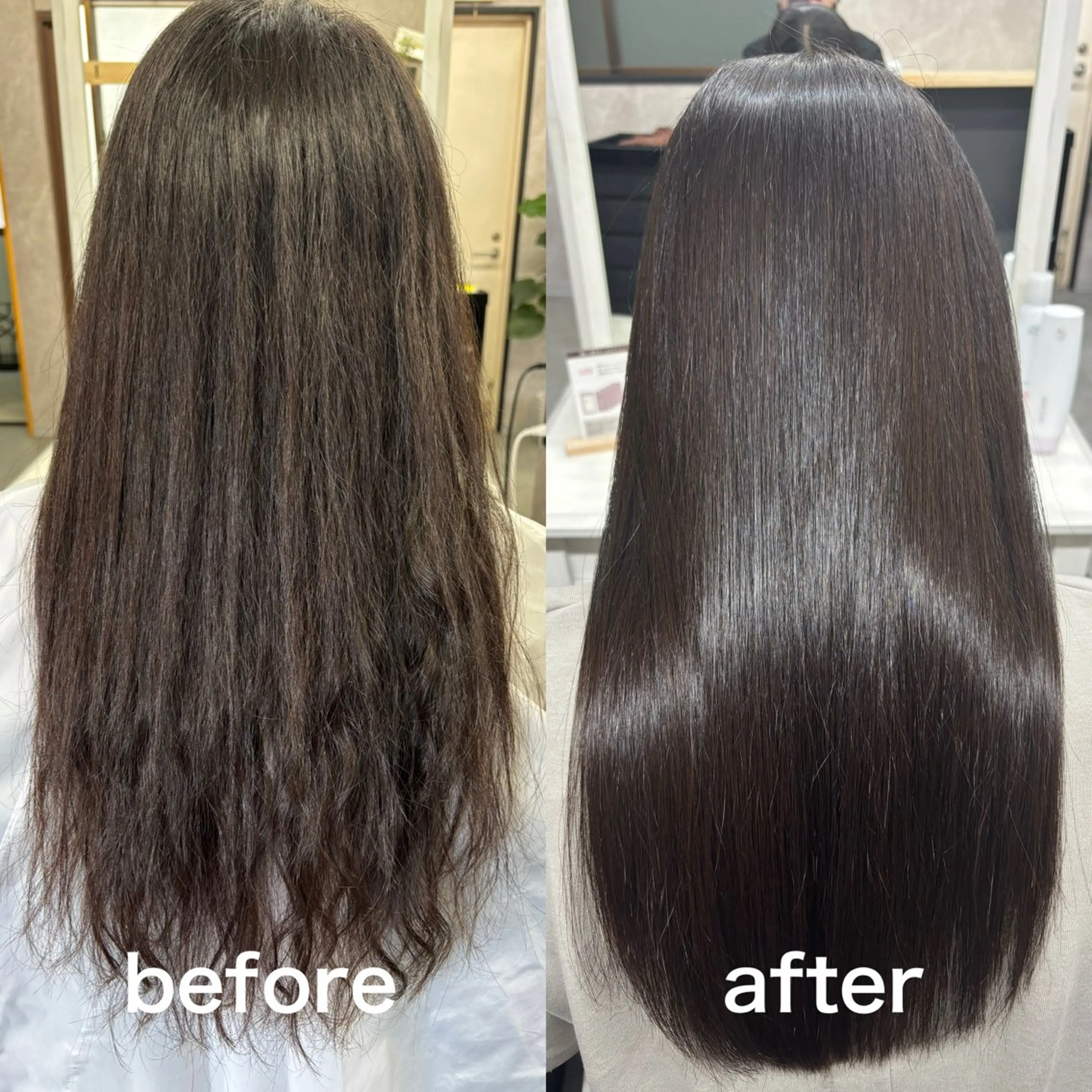 ロング 縮毛矯正 ulu by dot.所属・かがみはやと 髪質改善/縮毛矯正のヘアスタイル