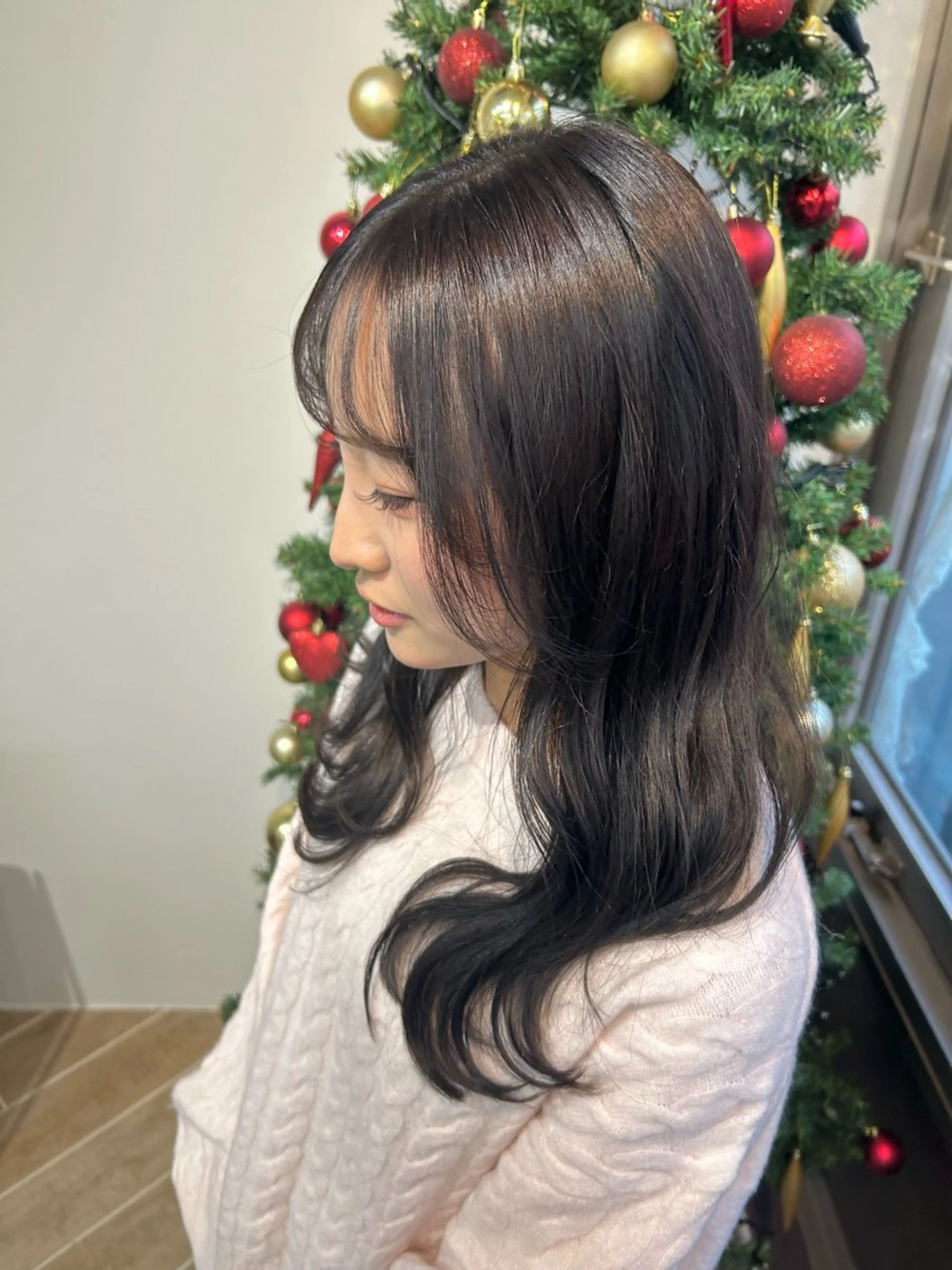 カラー グレージュ ヘアカラー ベージュ/ダブルカラ ー/新潟駅/青柳萌果のヘアスタイル