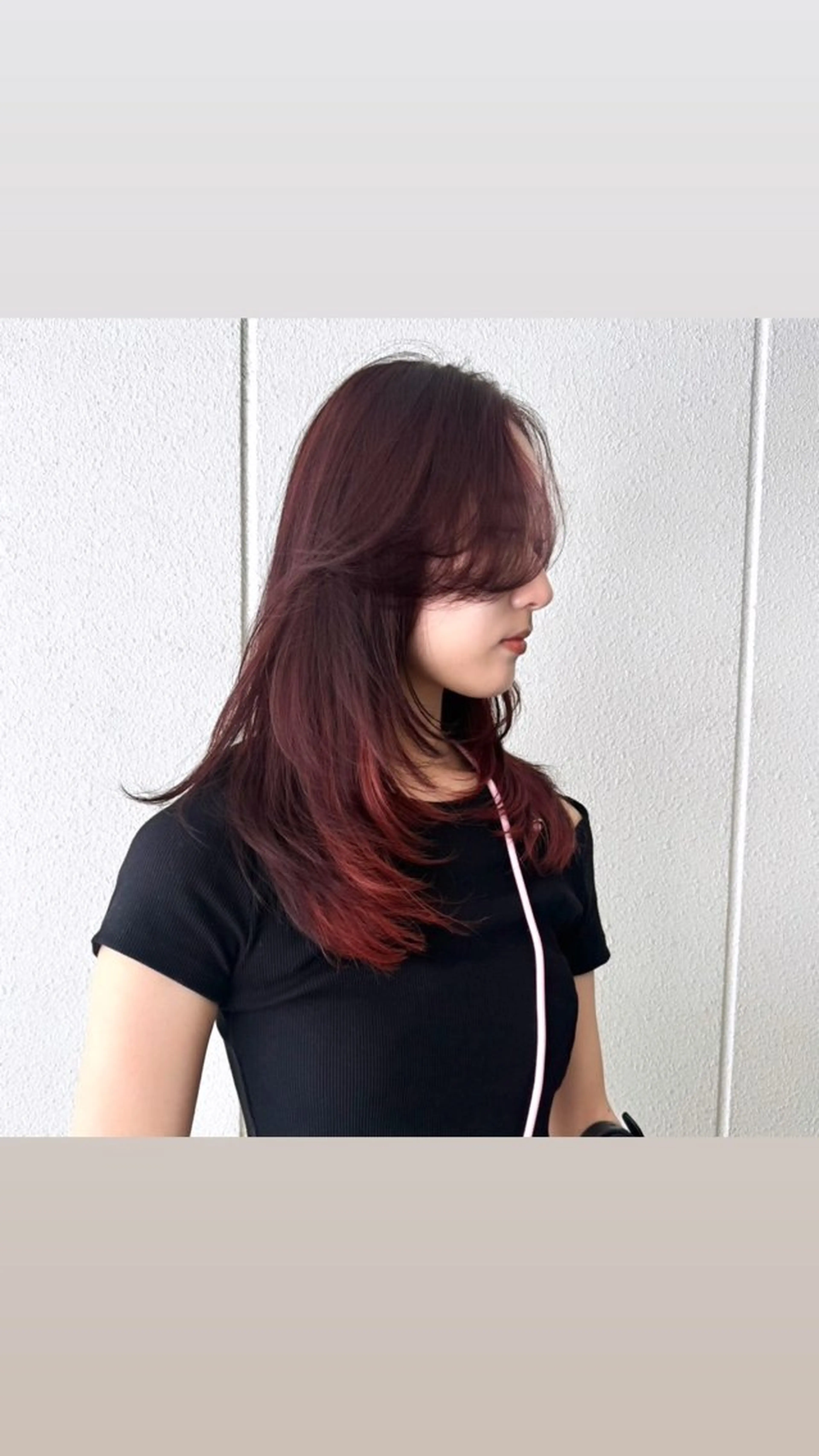 セミロング カラー レイヤーカット カット ヘアカラー トリートメント ハイトーン/ウルフ/ レイヤー/Asukaのヘアスタイル